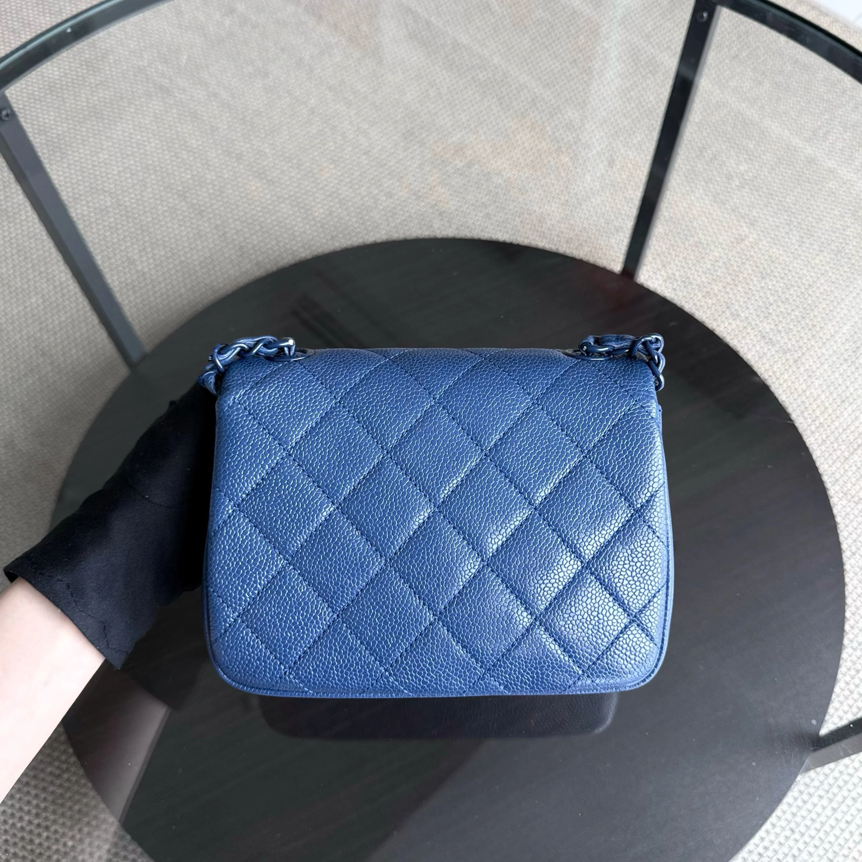 Chanel Classic Flap Seasonal Mini Square - Caviar Quilted All Blue Series 29