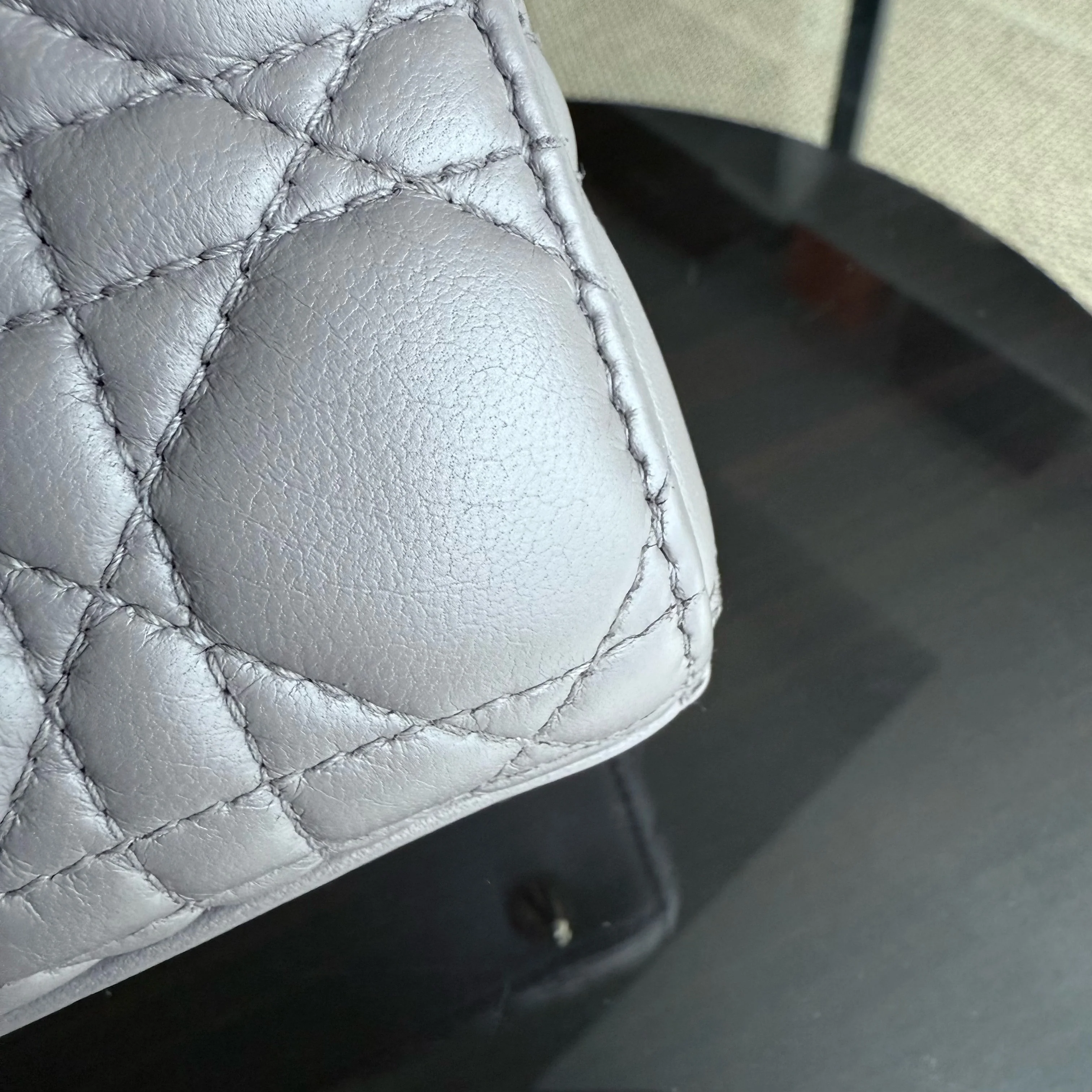 Dior Lady Small Flap - Cannage Lambskin Grey Gray Gold Hardware