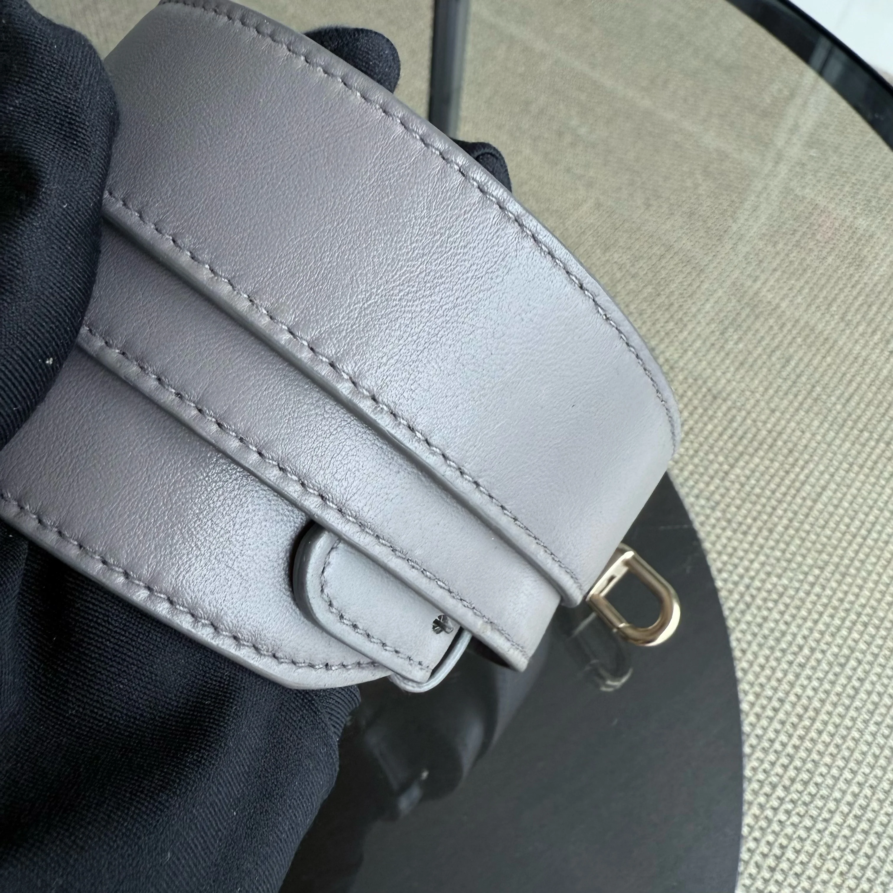 Dior Lady Small Flap - Cannage Lambskin Grey Gray Gold Hardware