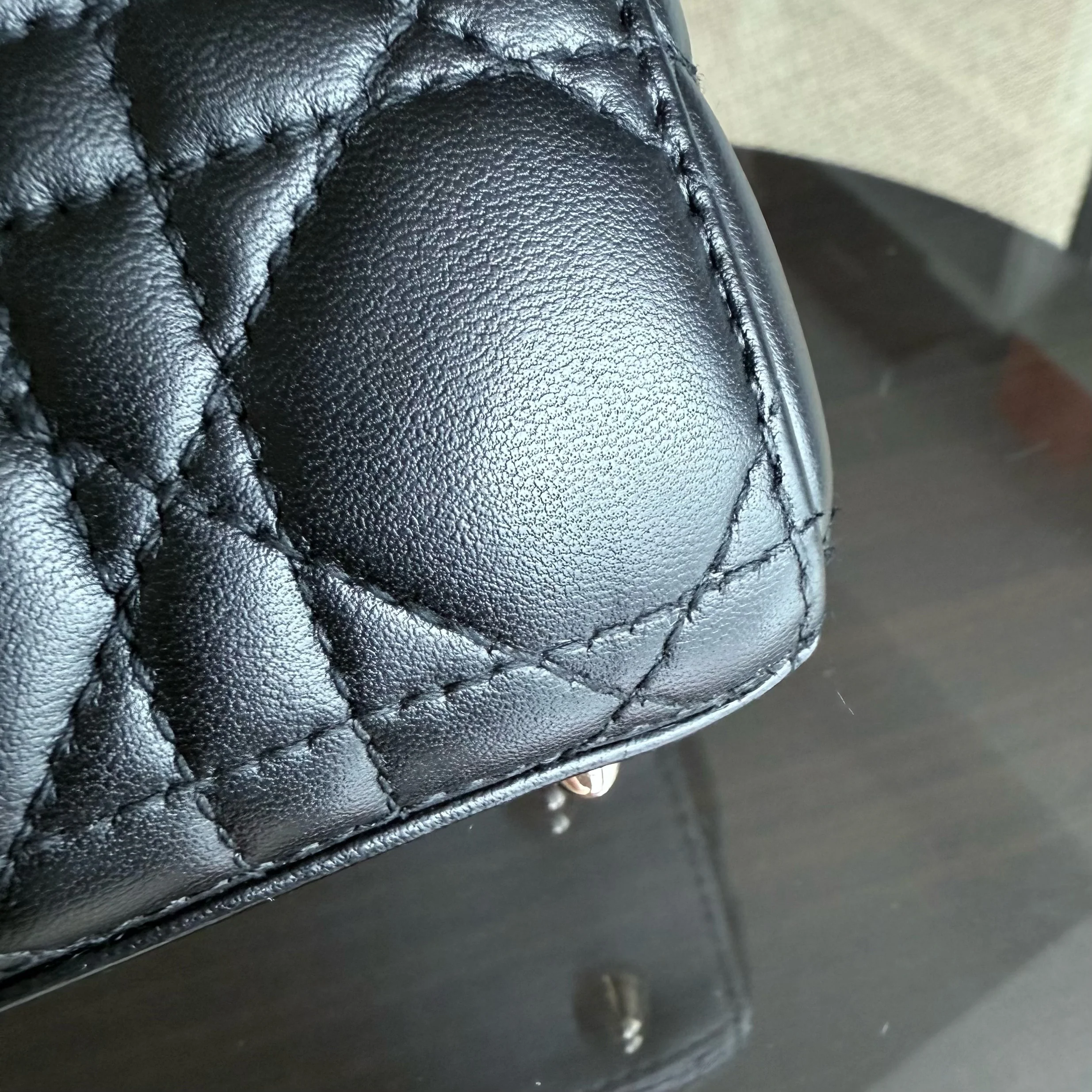 Dior Lady Small Flap - Cannage Lambskin Black Gold Hardware