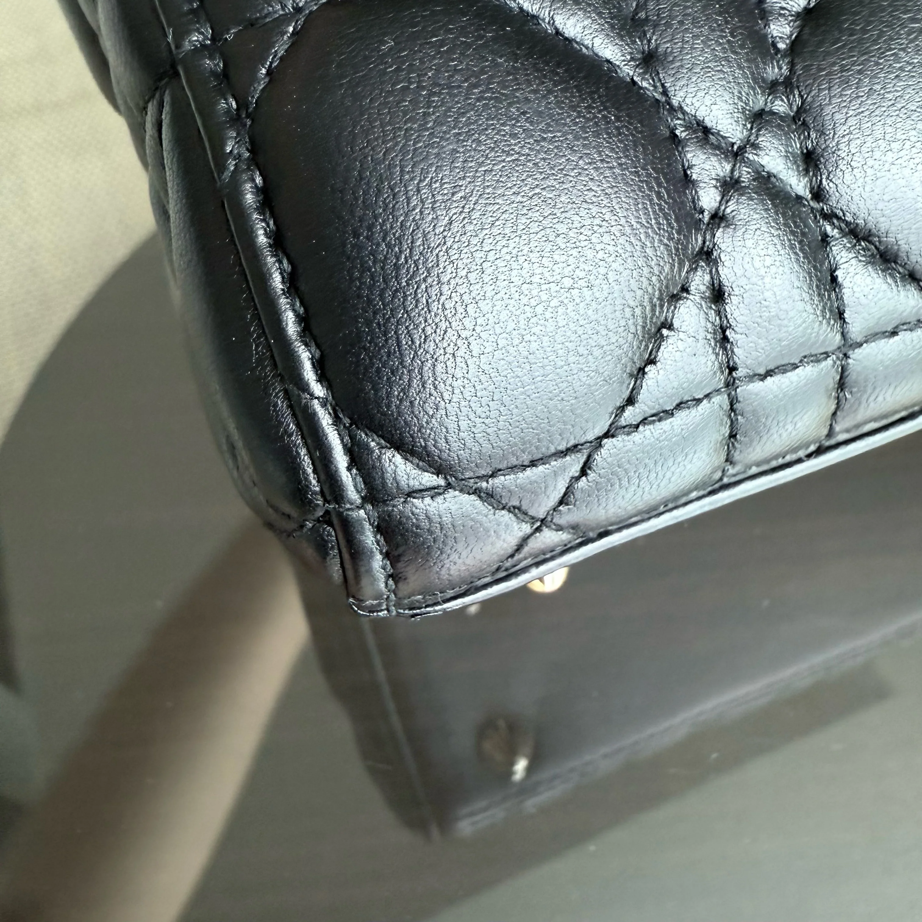 Dior Lady Small Flap - Cannage Lambskin Black Gold Hardware