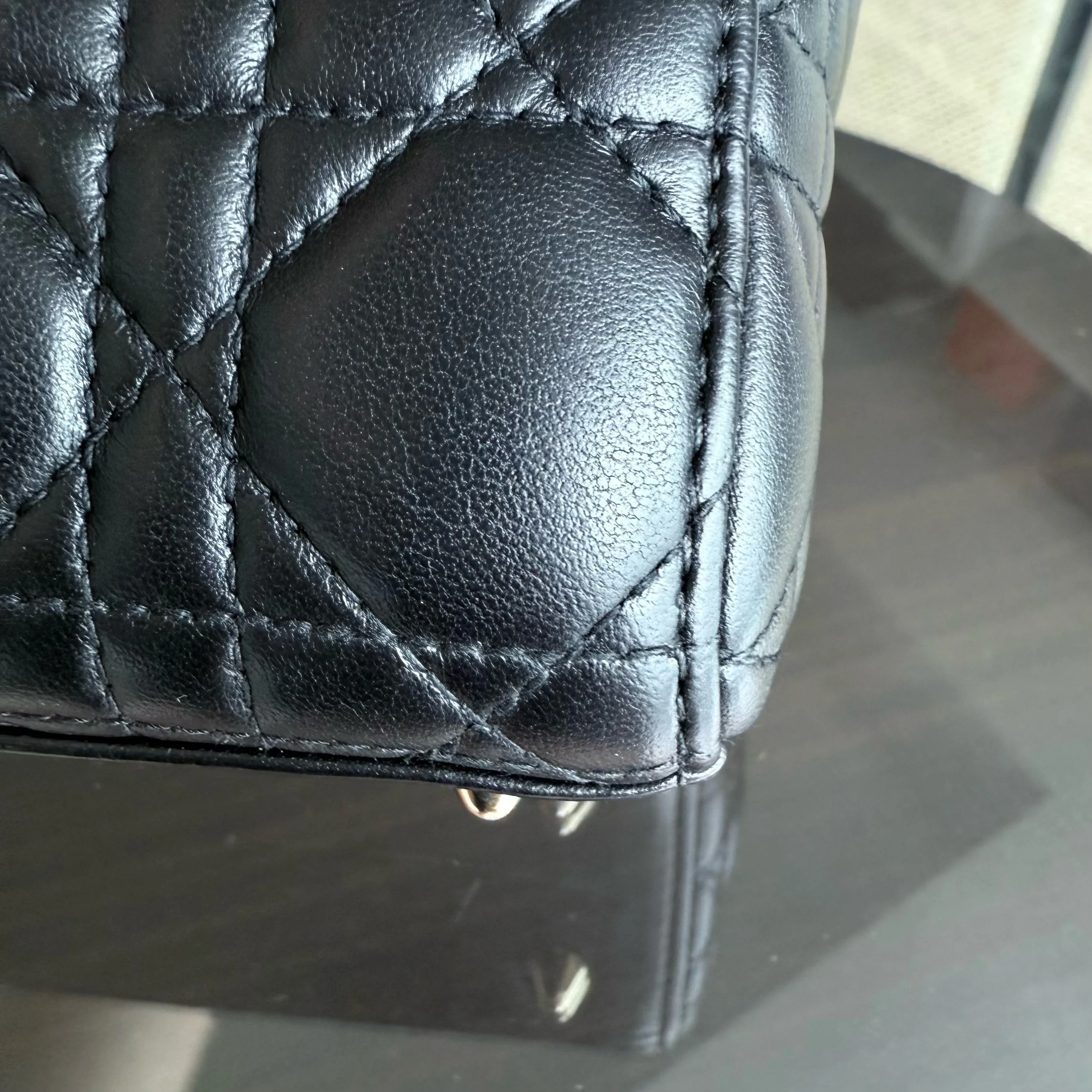 Dior Lady Small Flap - Cannage Lambskin Black Gold Hardware
