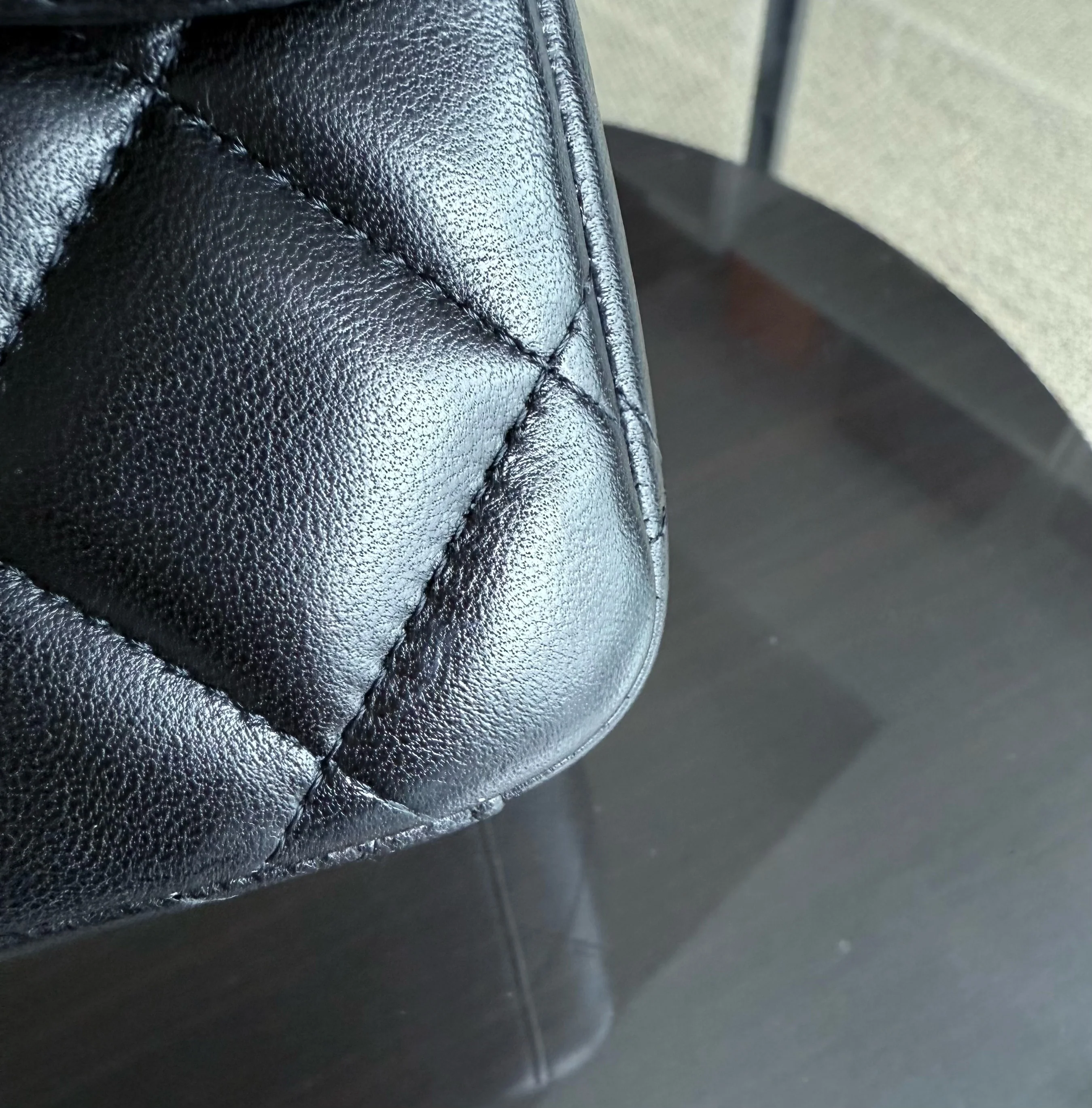 Chanel Classic Flap Maxi - Double Flap Quilted Lambskin Black Silver Hardware Series 15