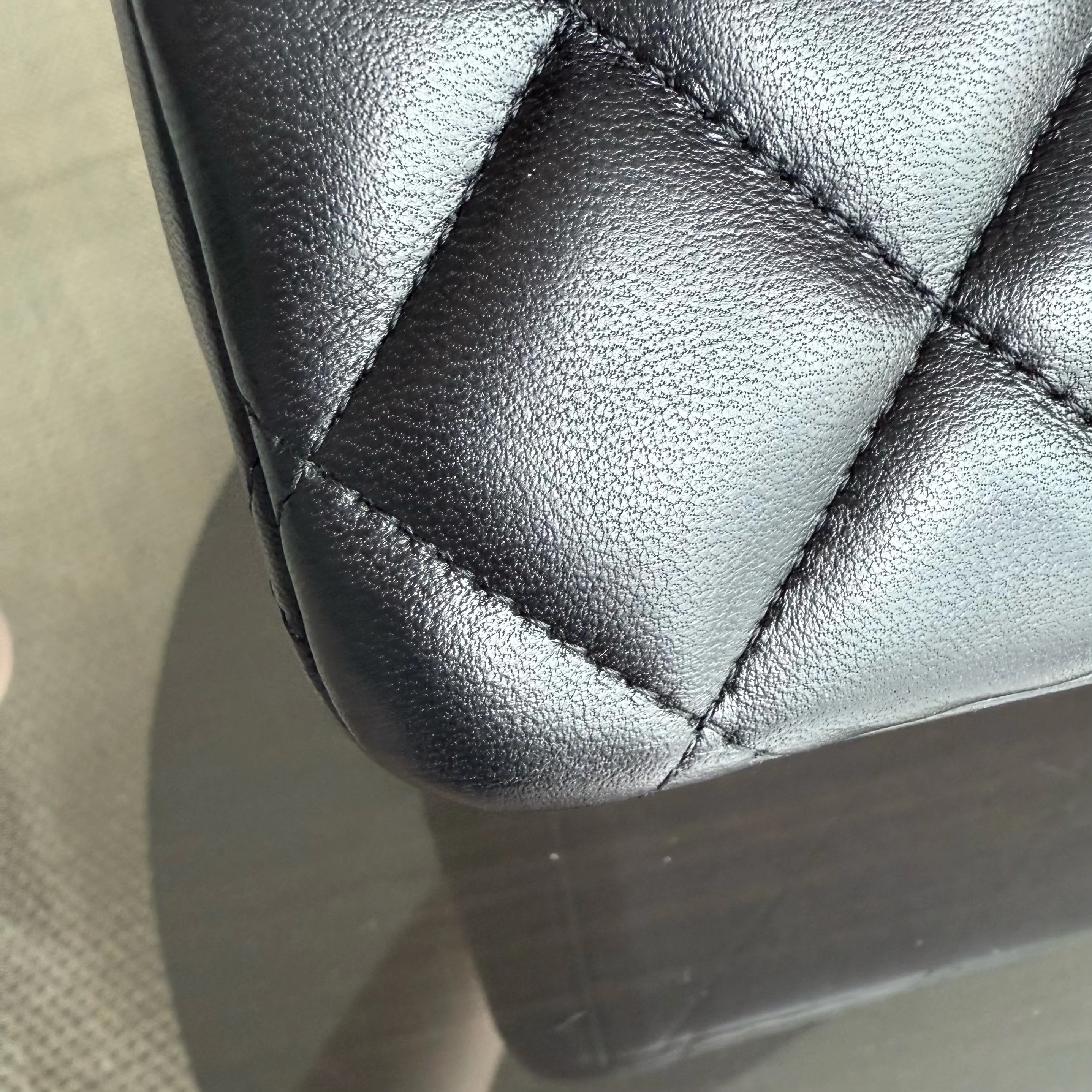 Chanel Classic Flap Maxi - Double Flap Quilted Lambskin Black Silver Hardware Series 15