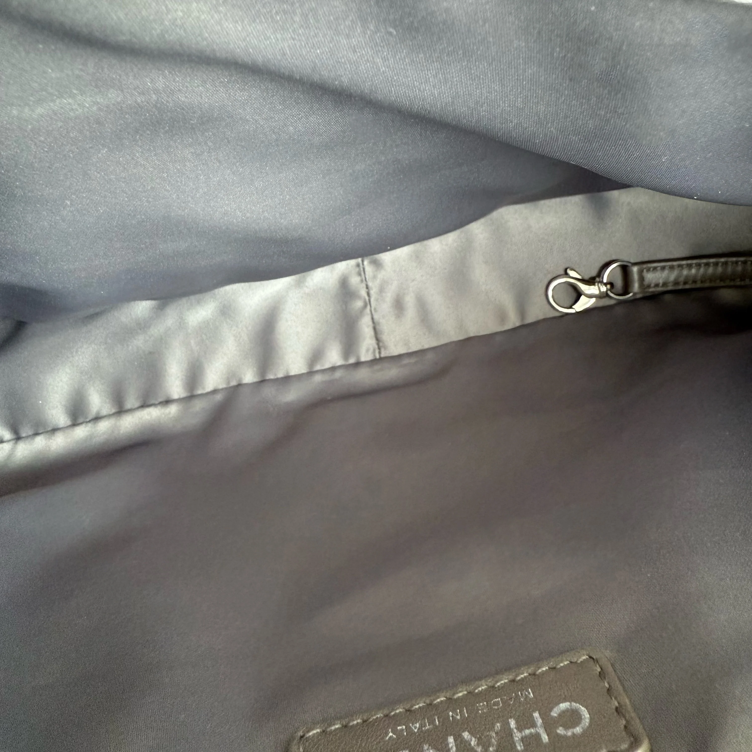 Chanel GST Grand Shopping Tote - Caviar Quilted Grained Calfskin Grey Gray Silver Hardware