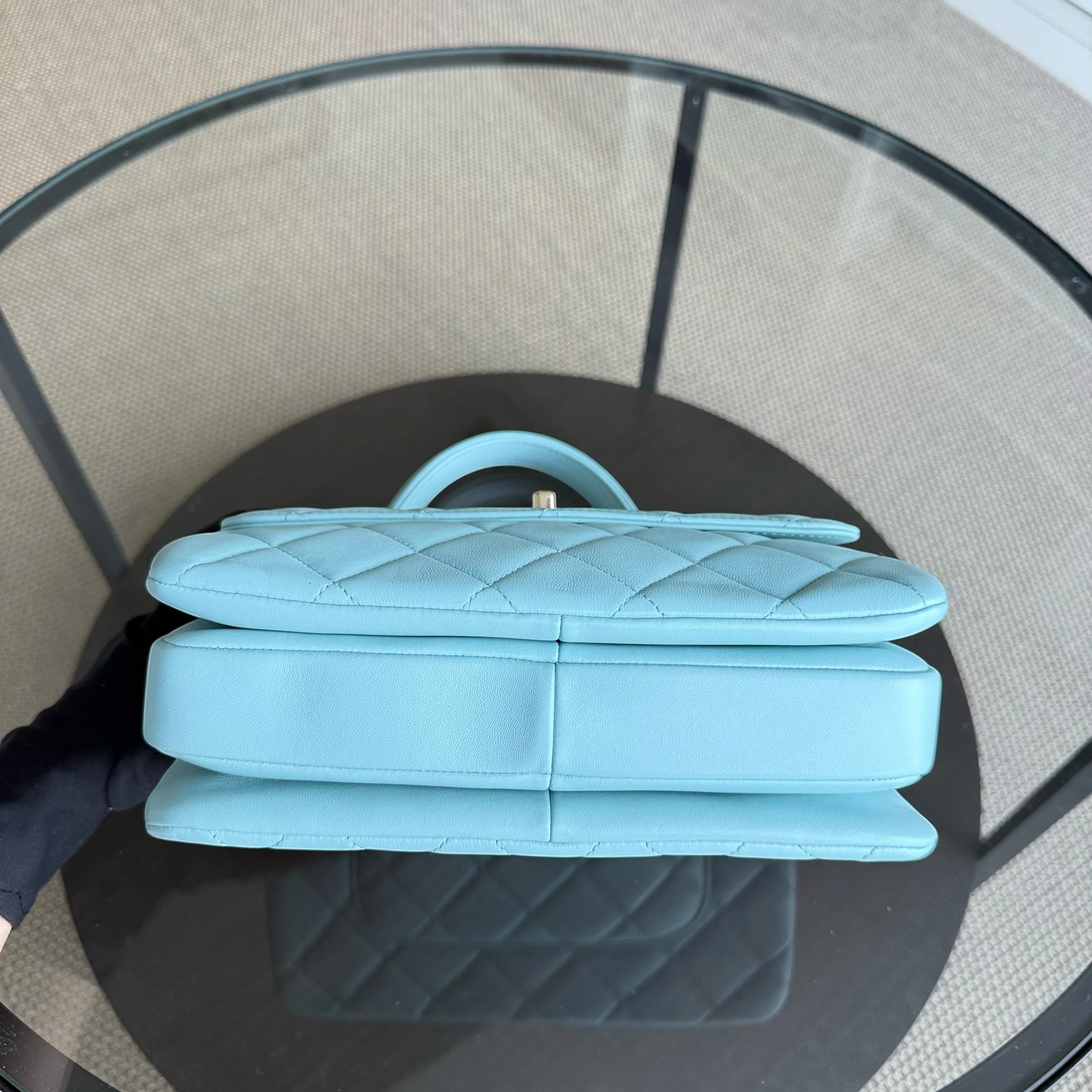 Chanel Trendy CC Small - Quilted Lambskin Tiffany Blue Gold Hardware