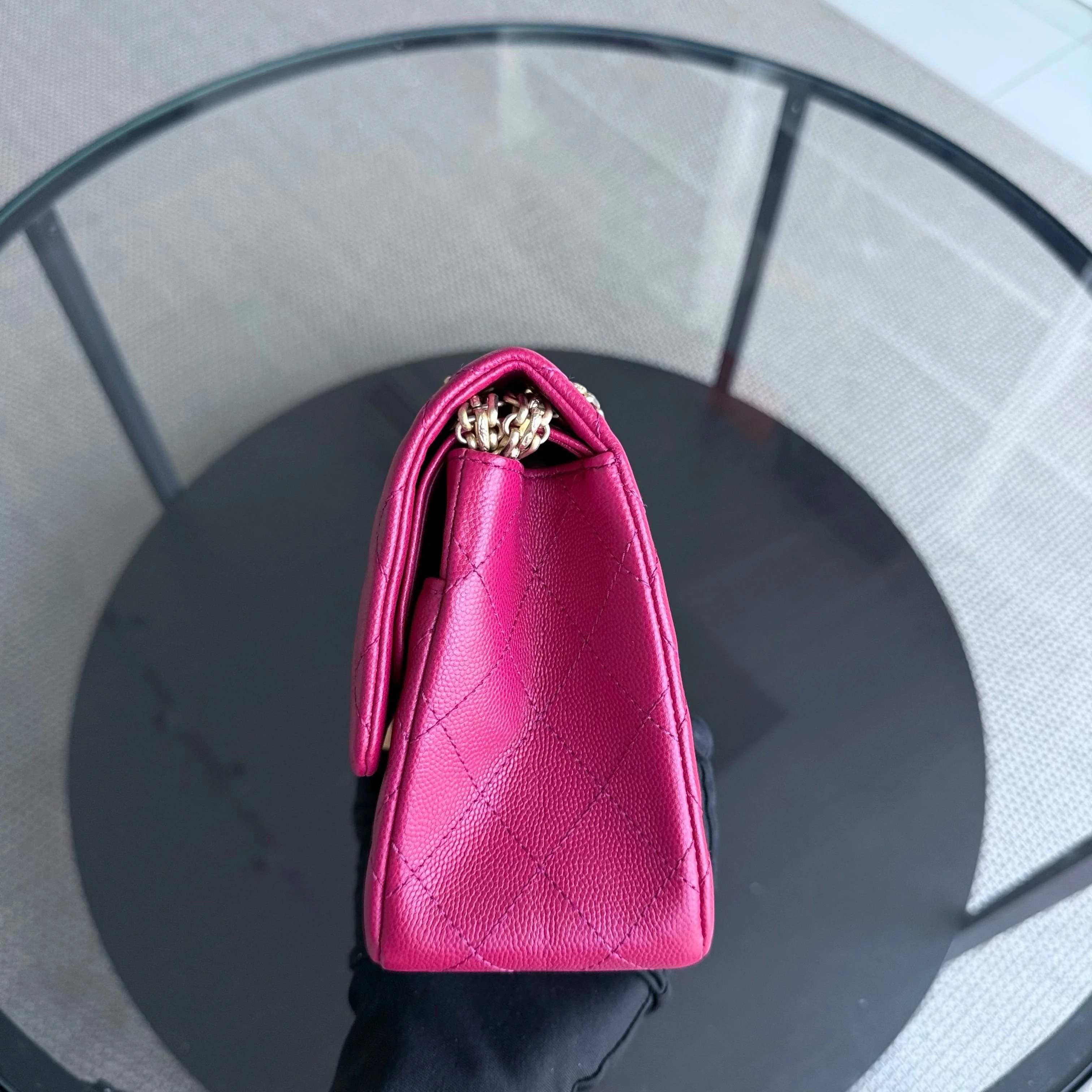 Chanel 2.55 Reissue 225 - 24CM Caviar Quilted Hot Pink Gold Hardware Series 23