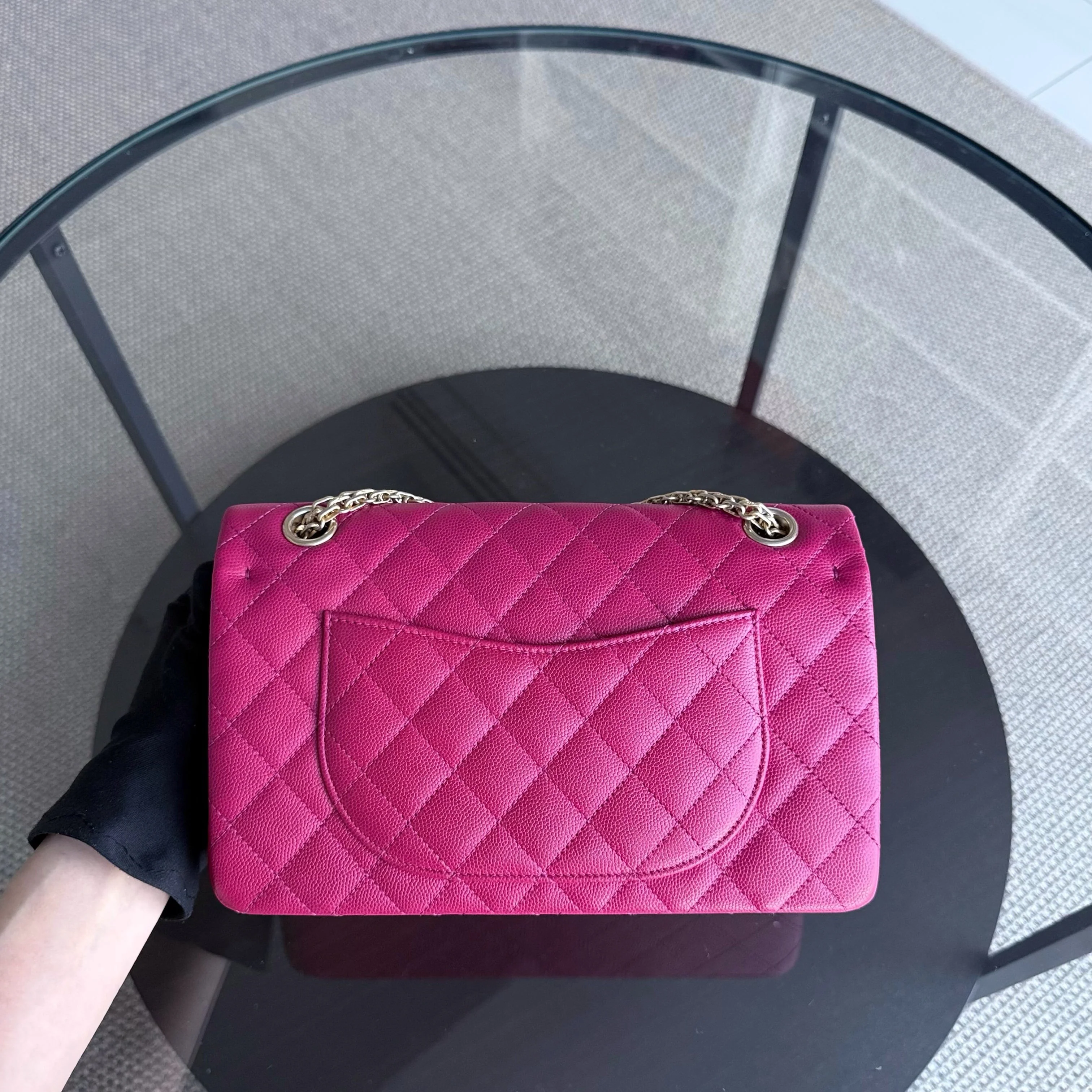 Chanel 2.55 Reissue 225 - 24CM Caviar Quilted Hot Pink Gold Hardware Series 23