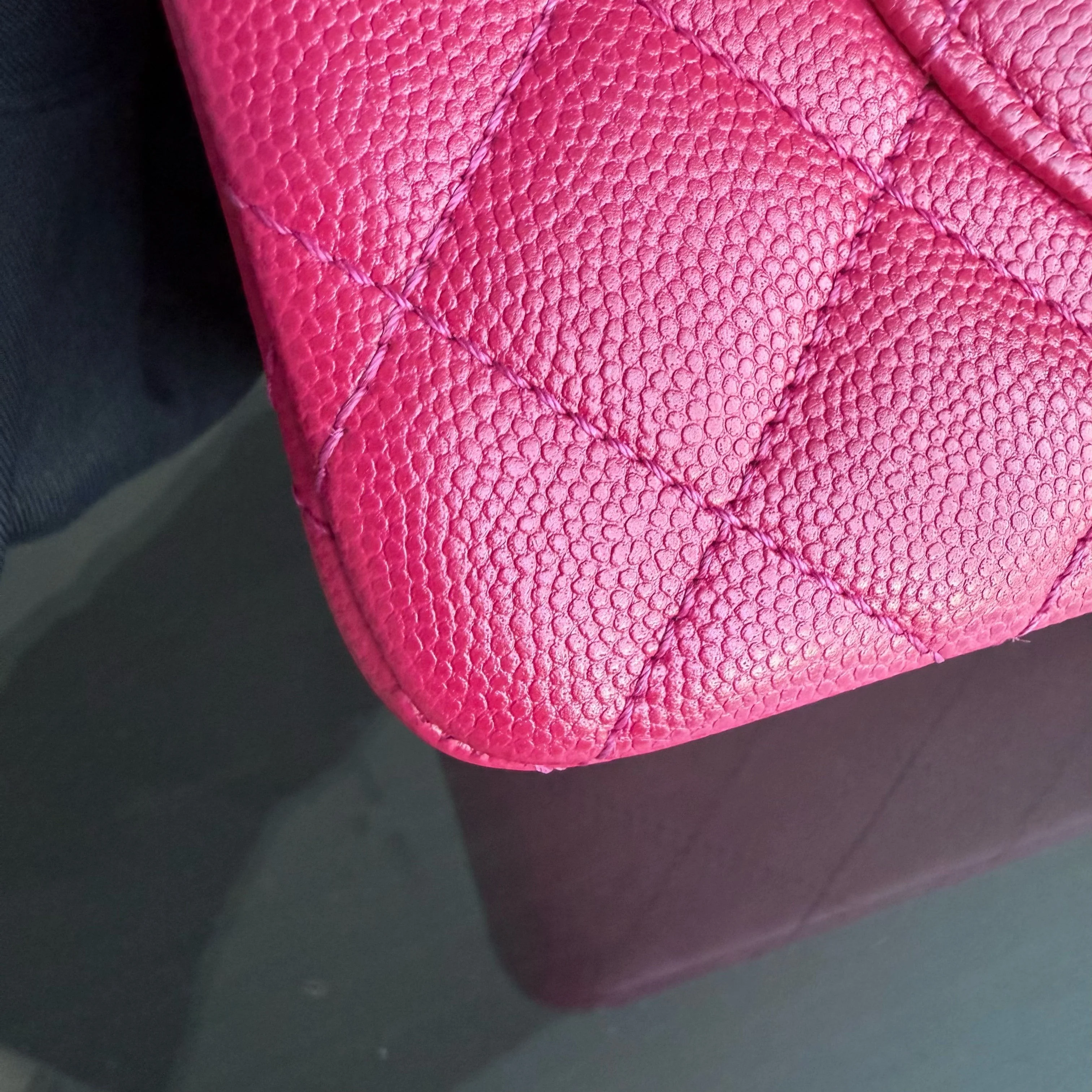 Chanel 2.55 Reissue 225 - 24CM Caviar Quilted Hot Pink Gold Hardware Series 23