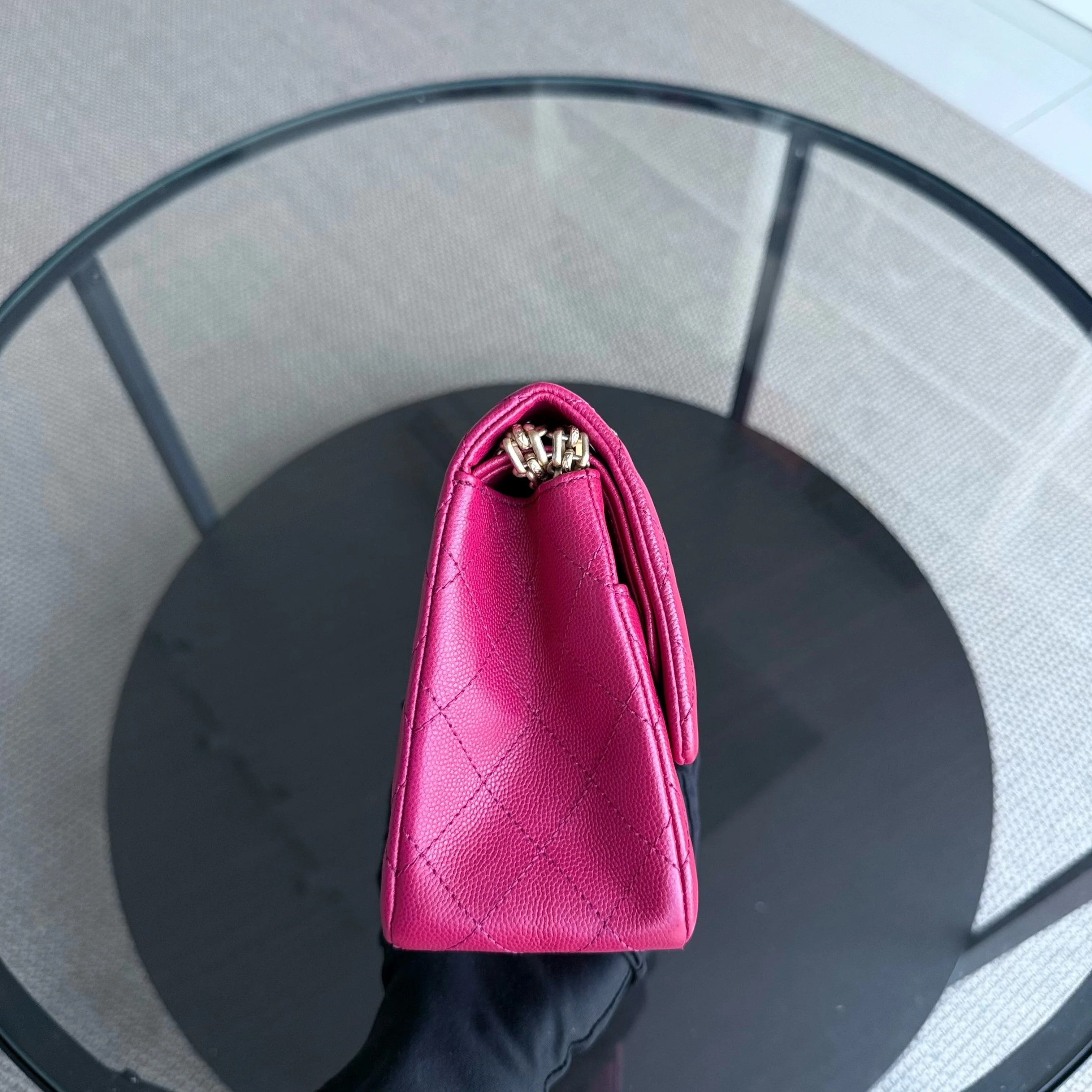 Chanel 2.55 Reissue 225 - 24CM Caviar Quilted Hot Pink Gold Hardware Series 23