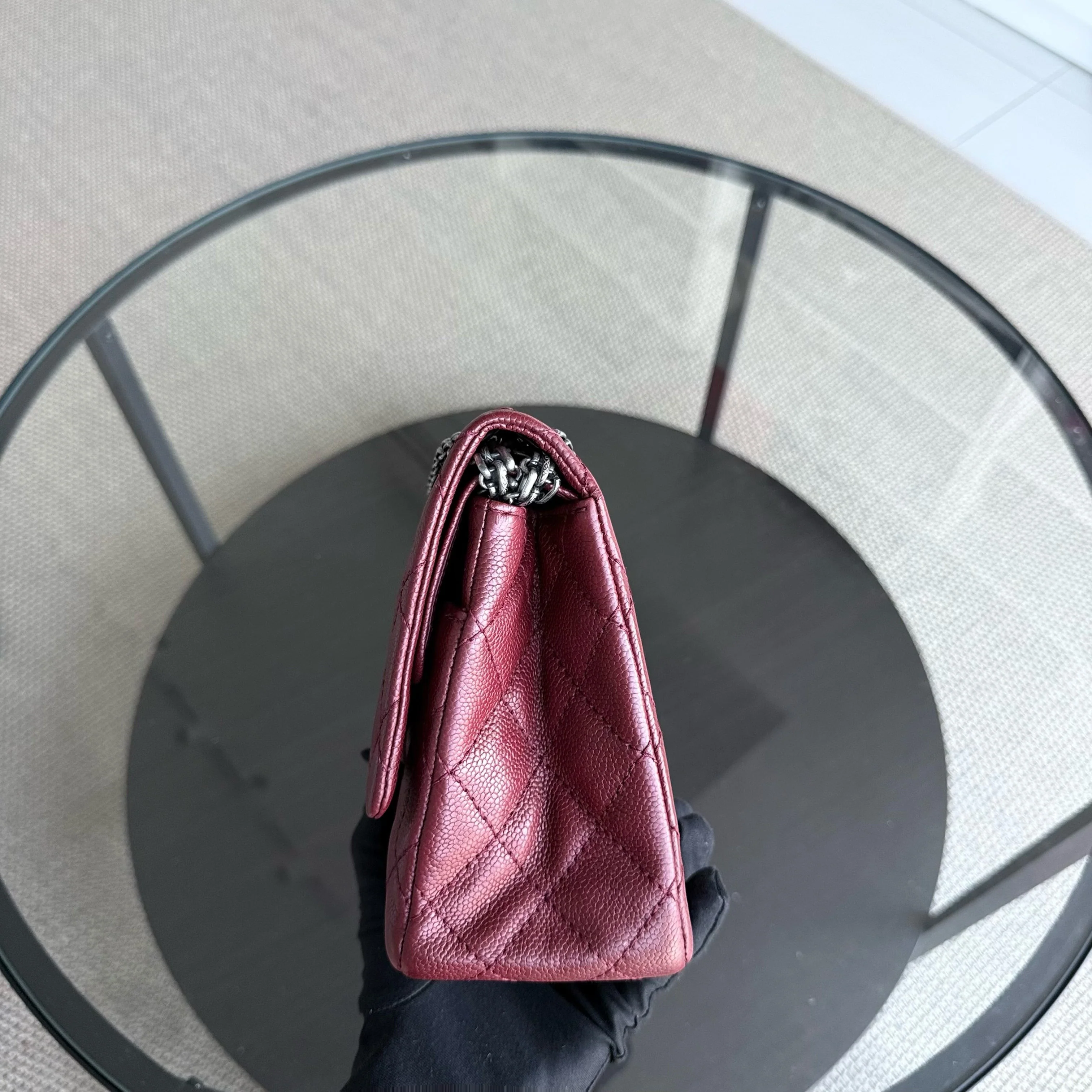 Chanel 2.55 Reissue 226 - Caviar Quilted Burgundy Ruthenium Silver Hardware Series 14