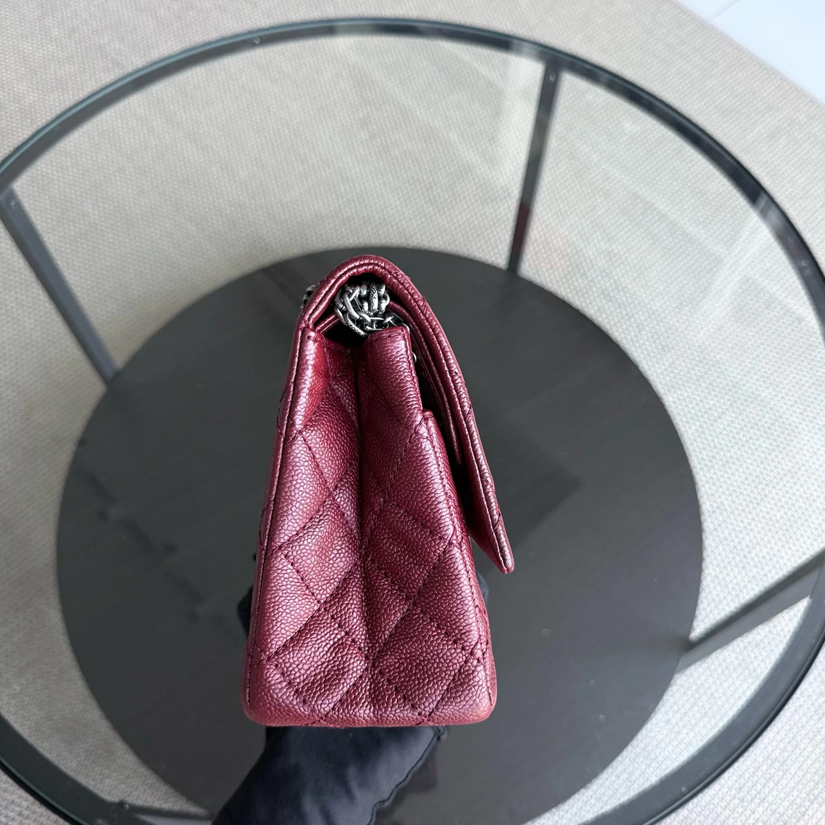 Chanel 2.55 Reissue 226 - Caviar Quilted Burgundy Ruthenium Silver Hardware Series 14
