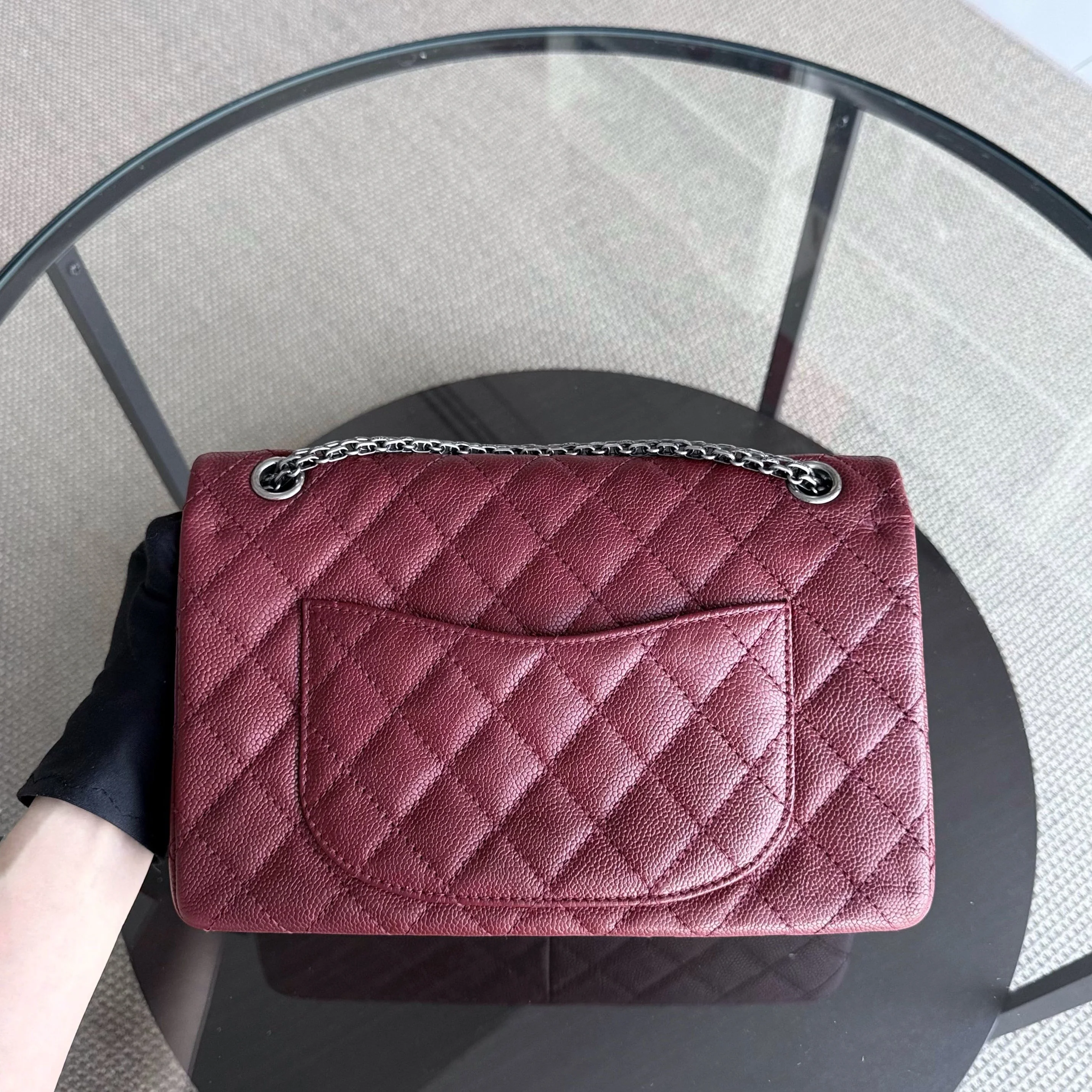 Chanel 2.55 Reissue 226 - Caviar Quilted Burgundy Ruthenium Silver Hardware Series 14