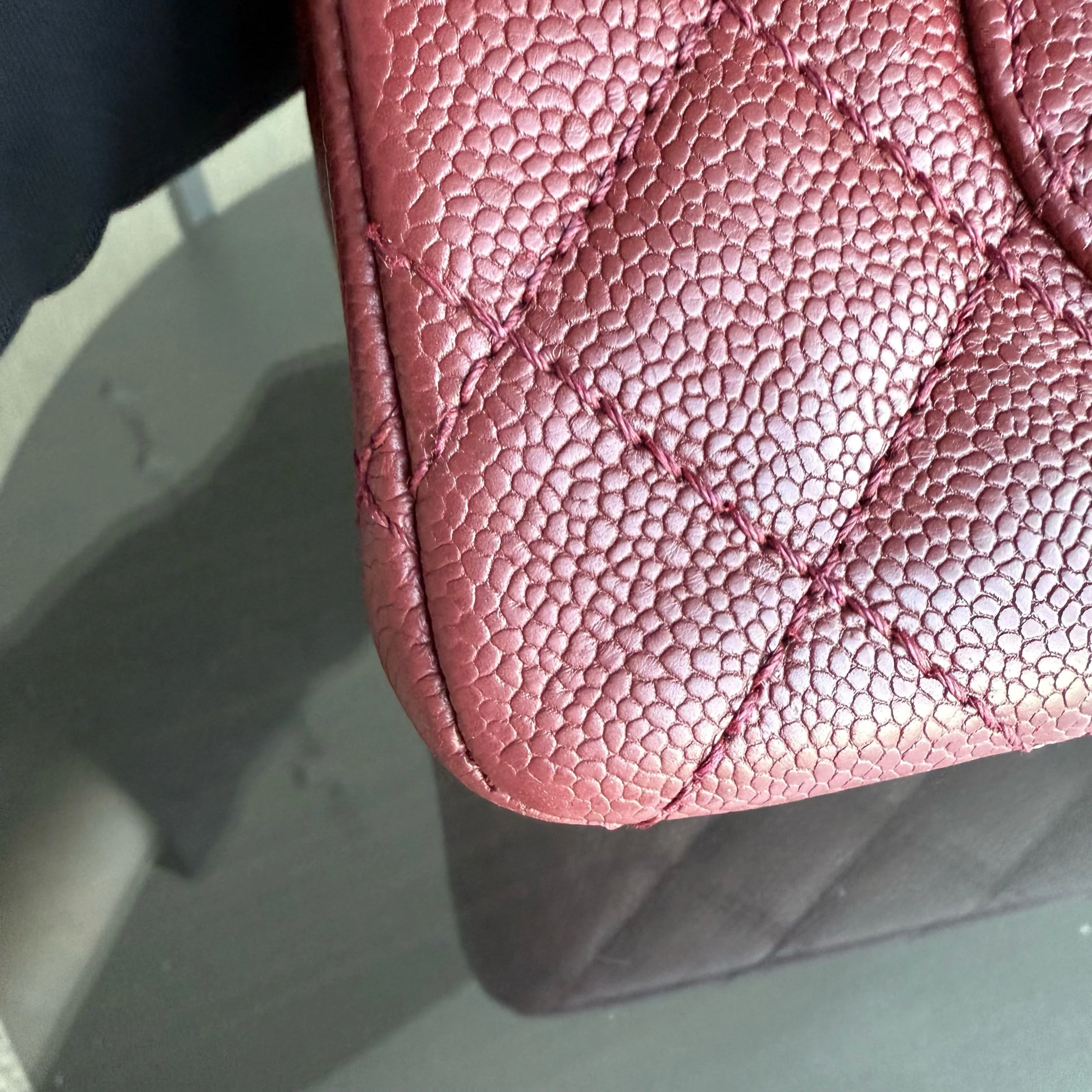 Chanel 2.55 Reissue 226 - Caviar Quilted Burgundy Ruthenium Silver Hardware Series 14