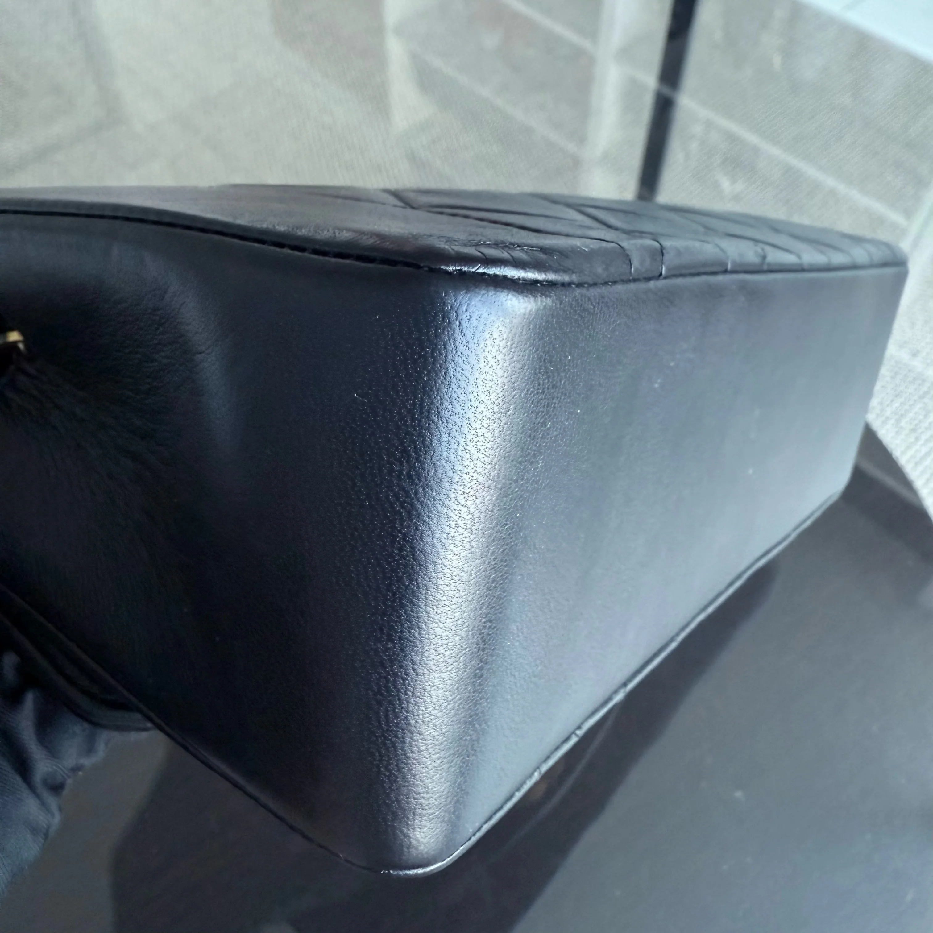 Chanel Diana Vintage - Quilted Lambskin Black Gold Hardware Series 2