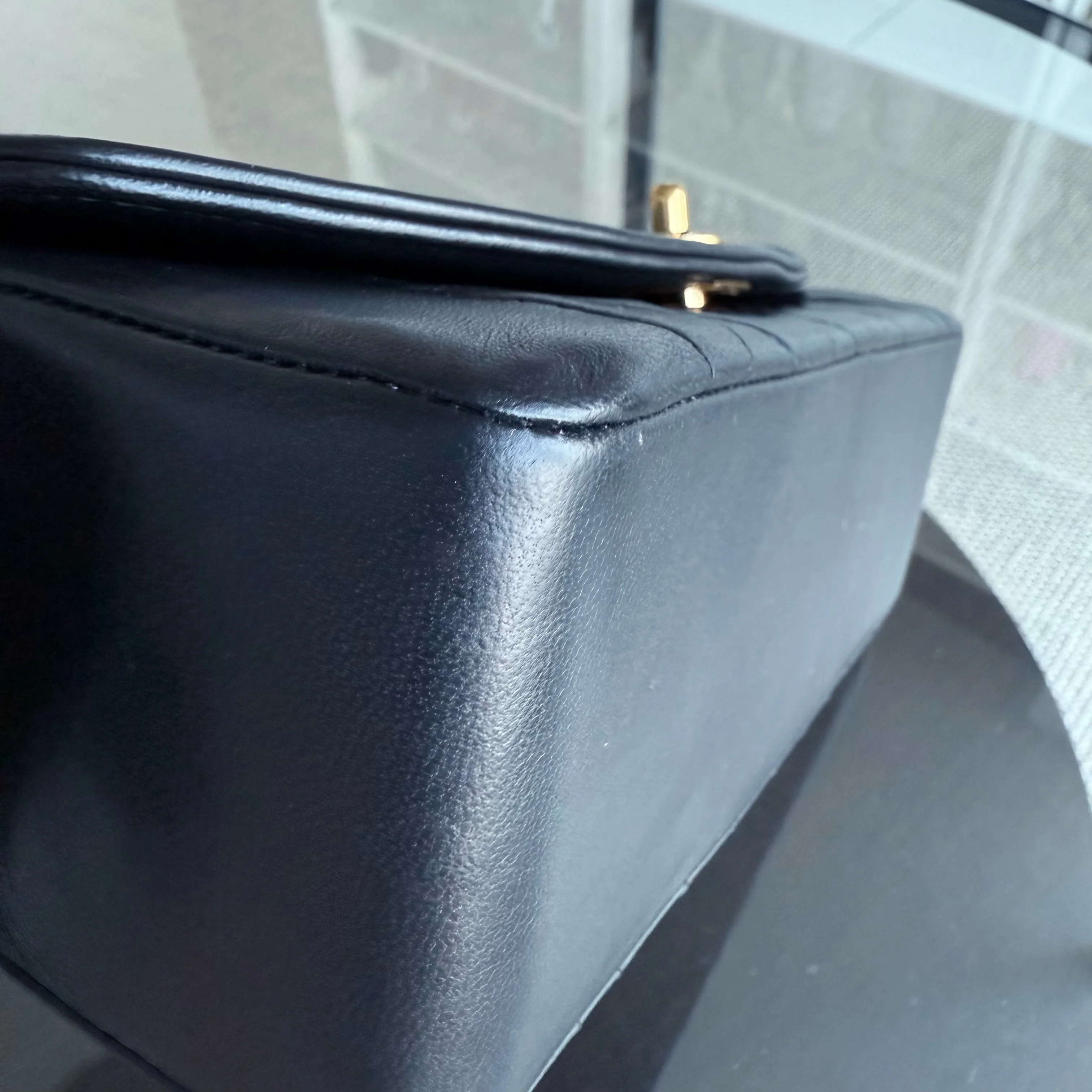 Chanel Diana Vintage - Quilted Lambskin Black Gold Hardware Series 2