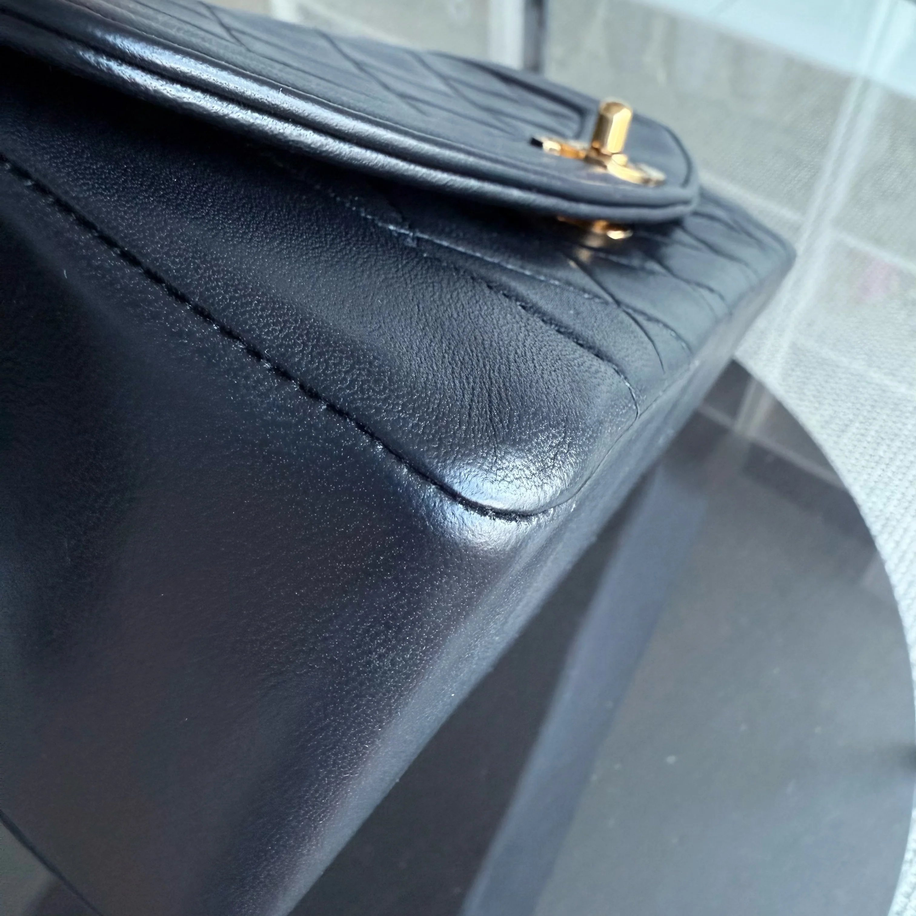 Chanel Diana Vintage - Quilted Lambskin Black Gold Hardware Series 2