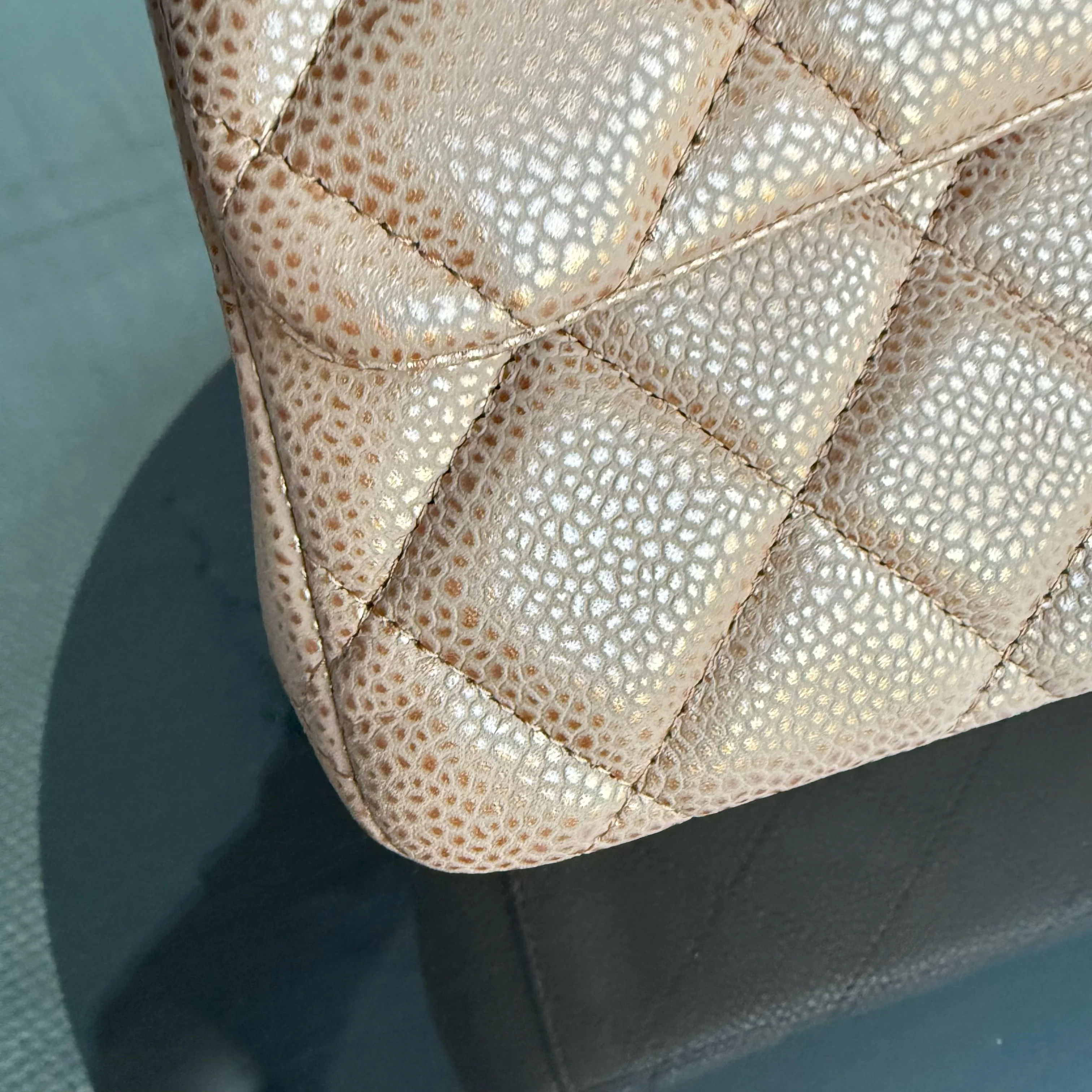 Chanel Classic Flap Maxi - Caviar Quilted Grained Calfskin Metallic Bronze Gold Hardware Series 14