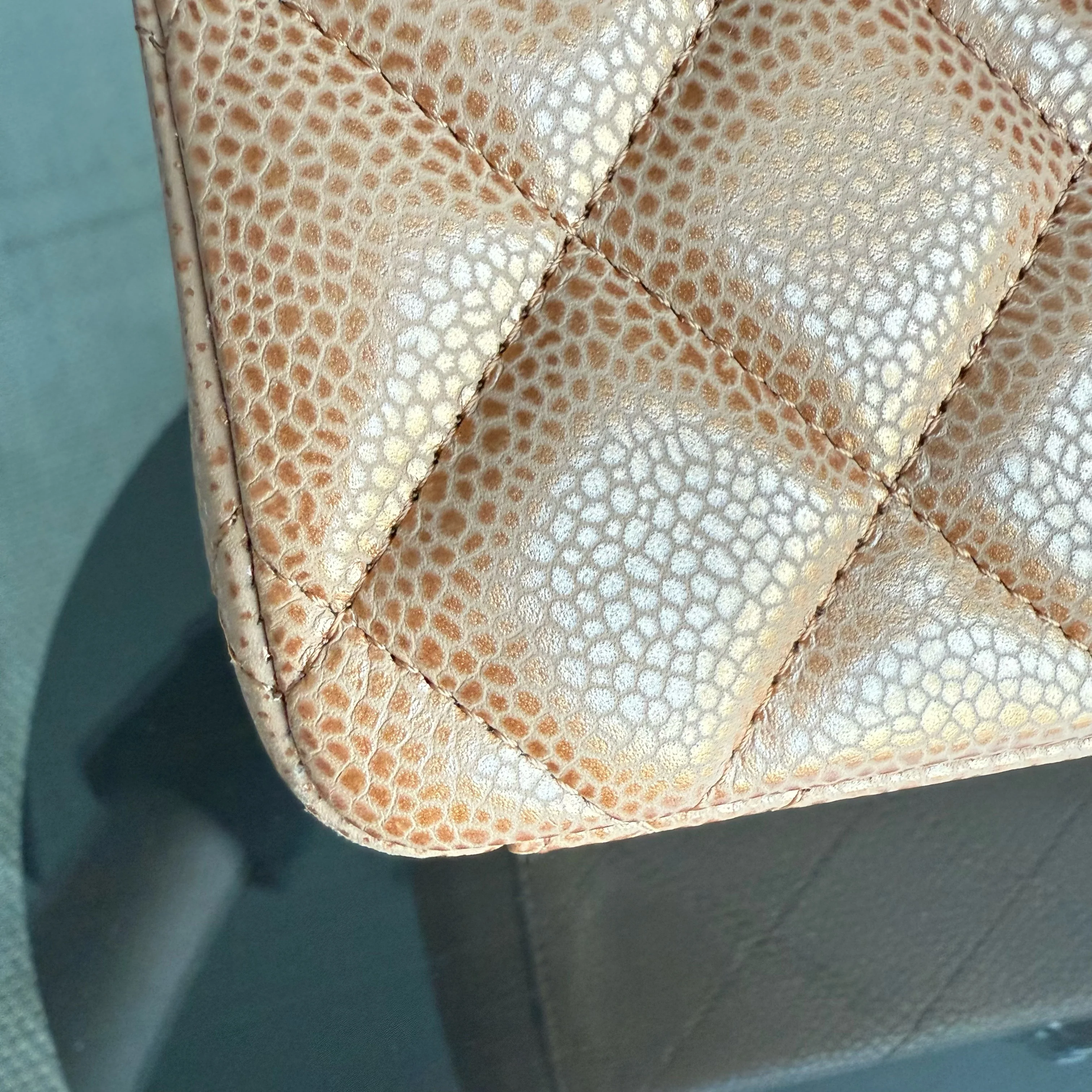 Chanel Classic Flap Maxi - Caviar Quilted Grained Calfskin Metallic Bronze Gold Hardware Series 14