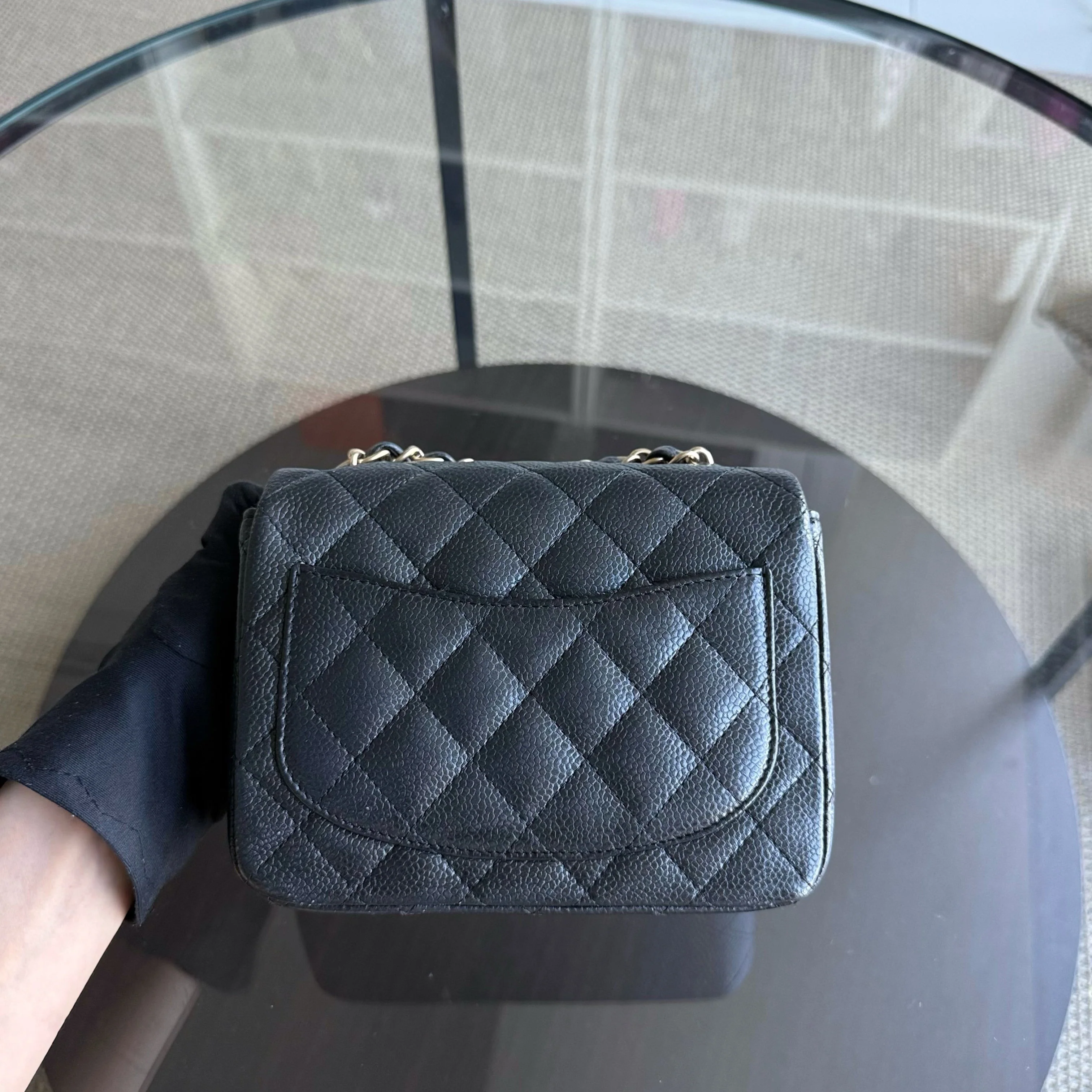 Chanel Classic Flap Mini Square - Caviar Quilted Black Gold Hardware