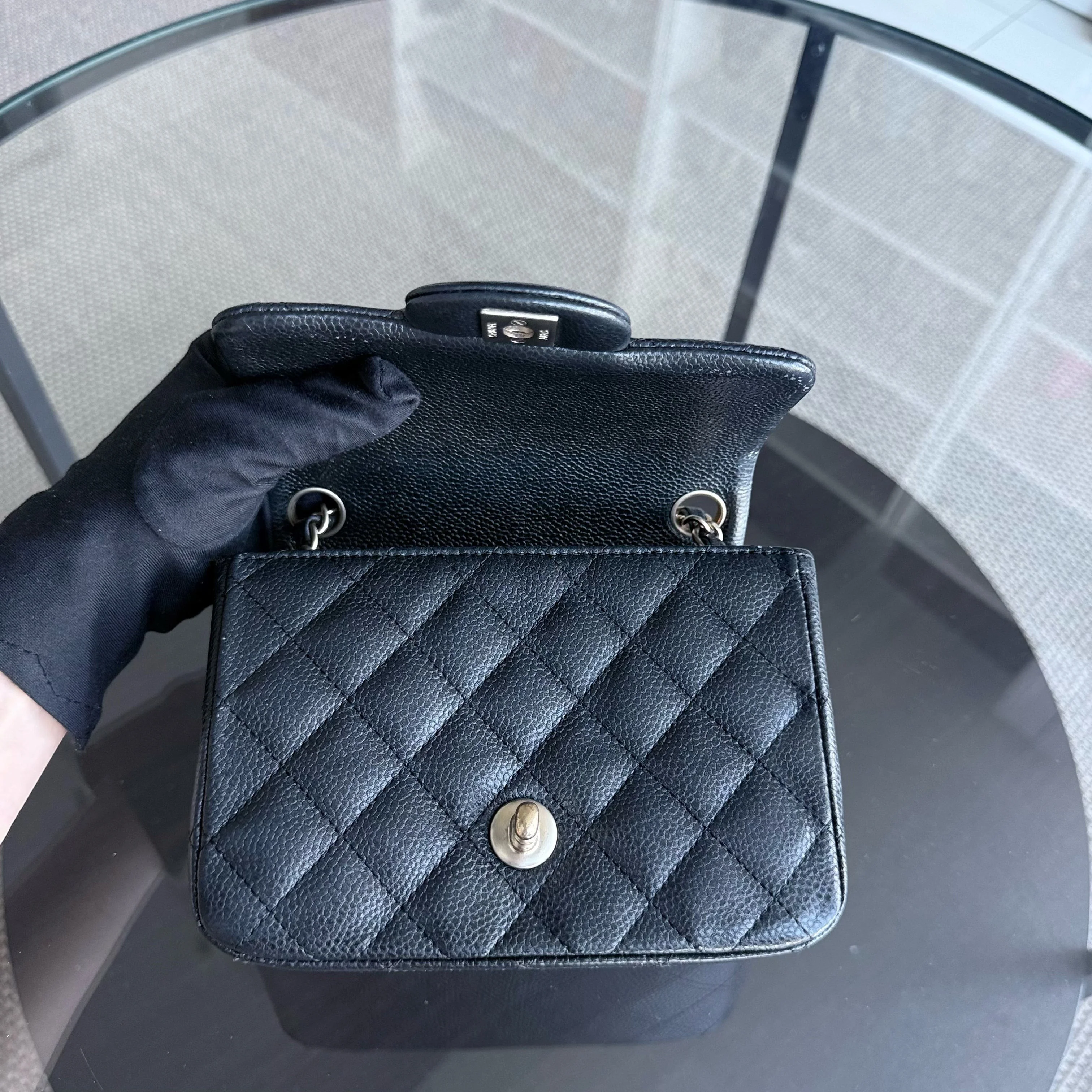 Chanel Classic Flap Mini Square - Caviar Quilted Black Gold Hardware