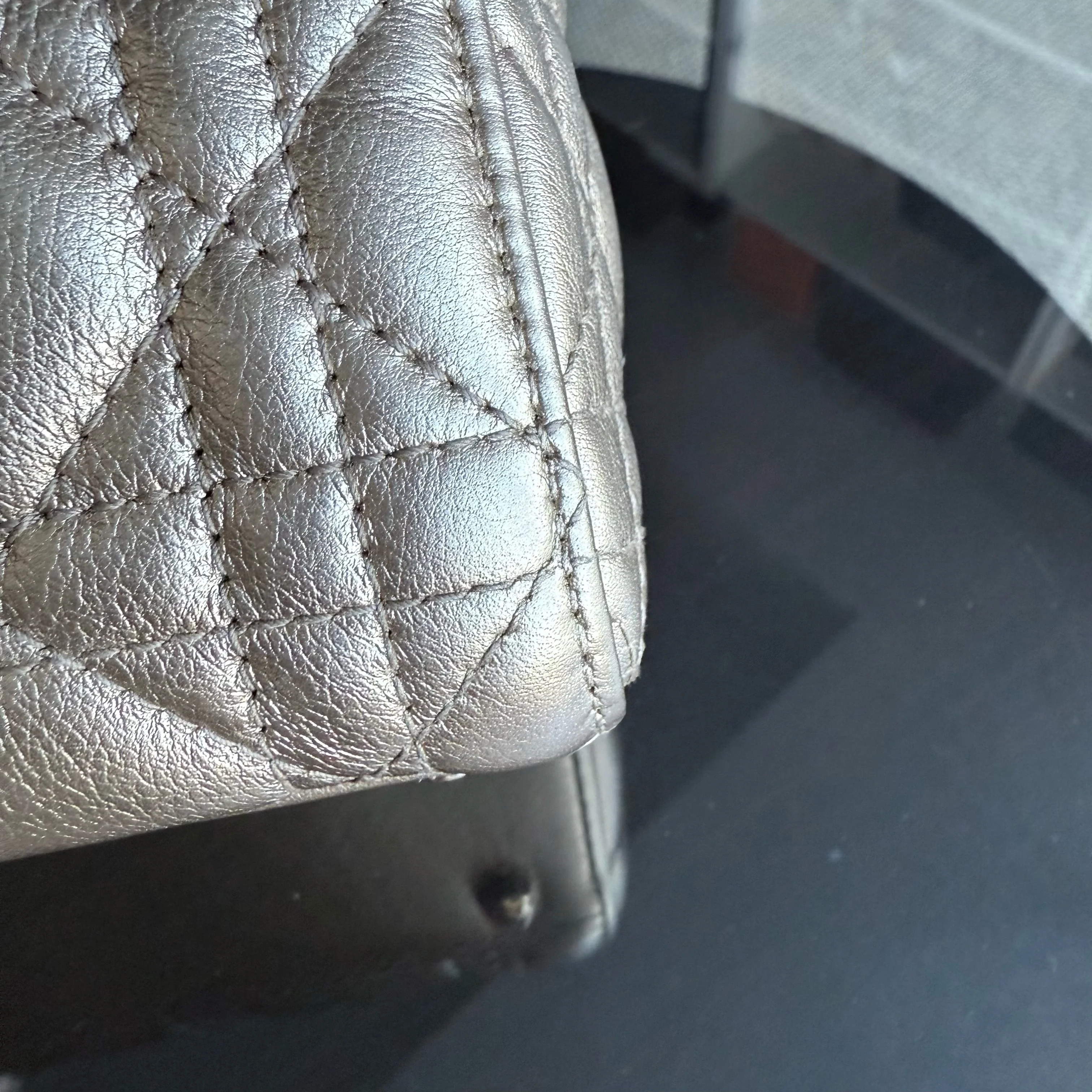 Dior Lady Mini - Cannage Calfskin Metallic Gold Gold Hardware Chain Strap