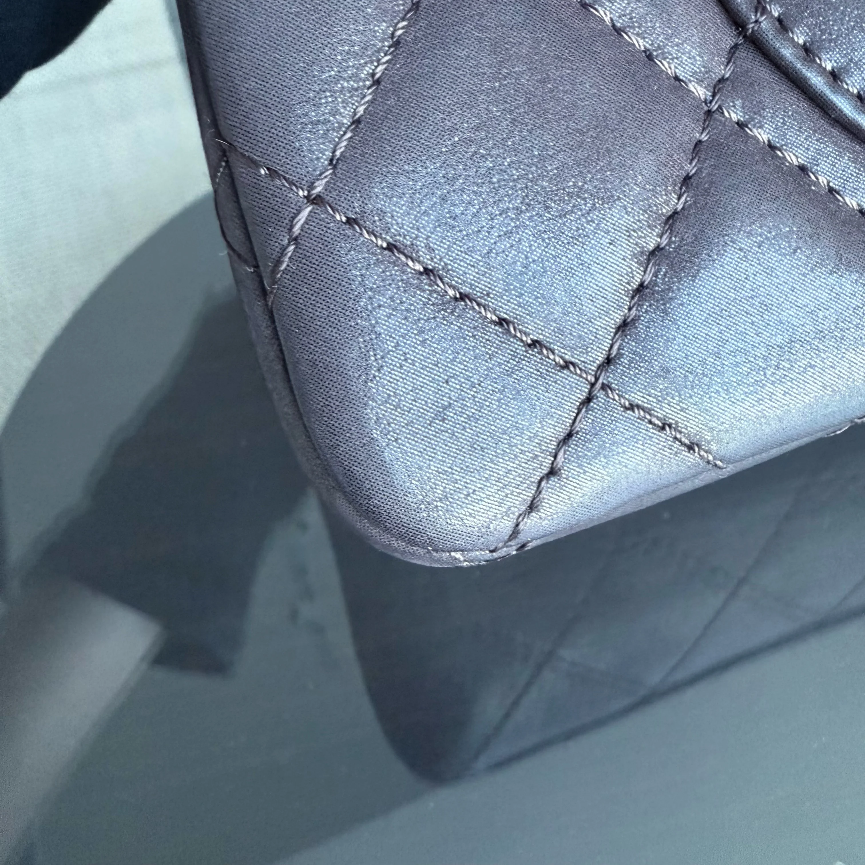 Chanel 2.55 Reissue 227 Maxi - Quilted Iridescent Calfskin Dark Brown Silver Hardware Series 14