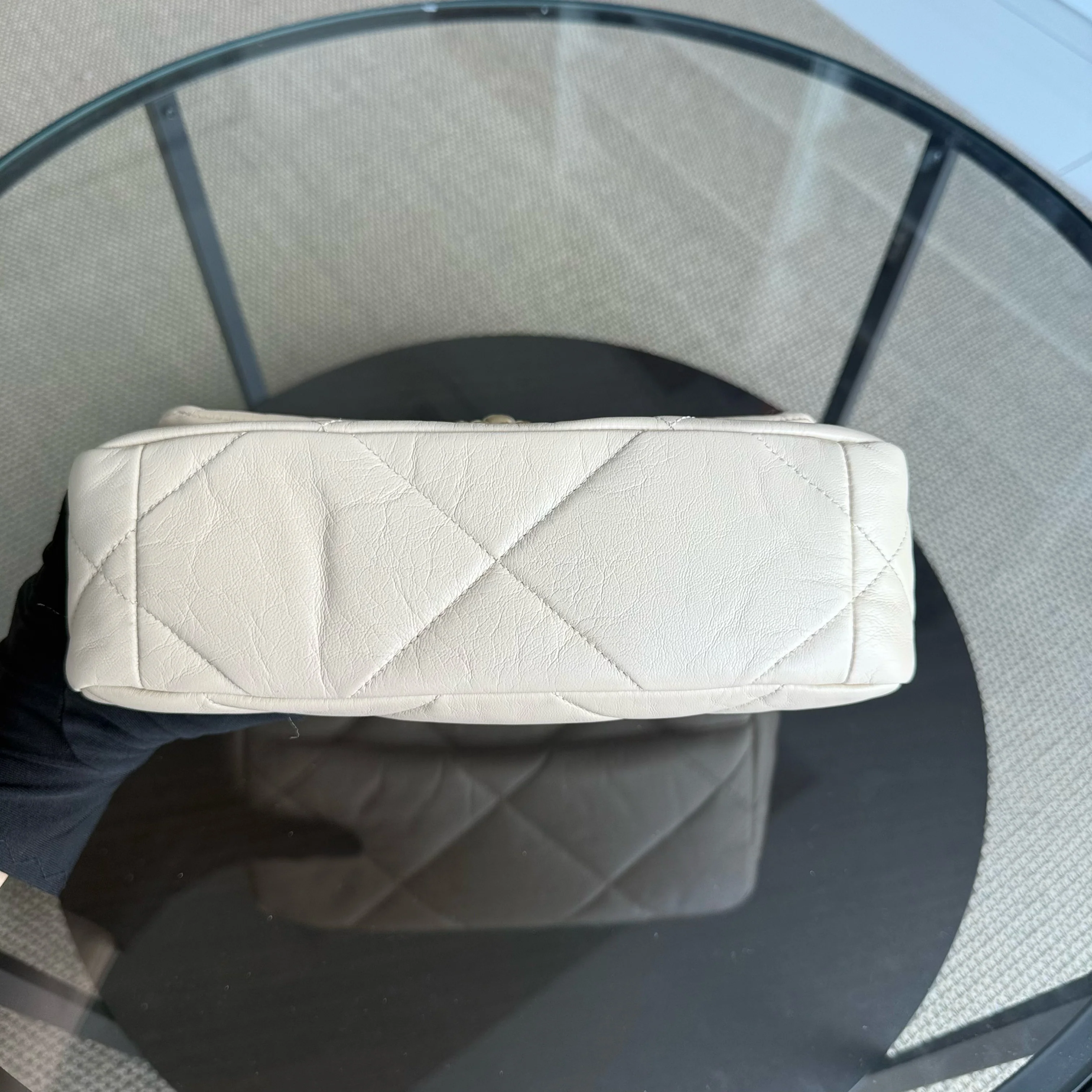 Chanel 19 Bag Small - Quilted Lambskin Light Beige Two-tone Gold Hardware Series 30