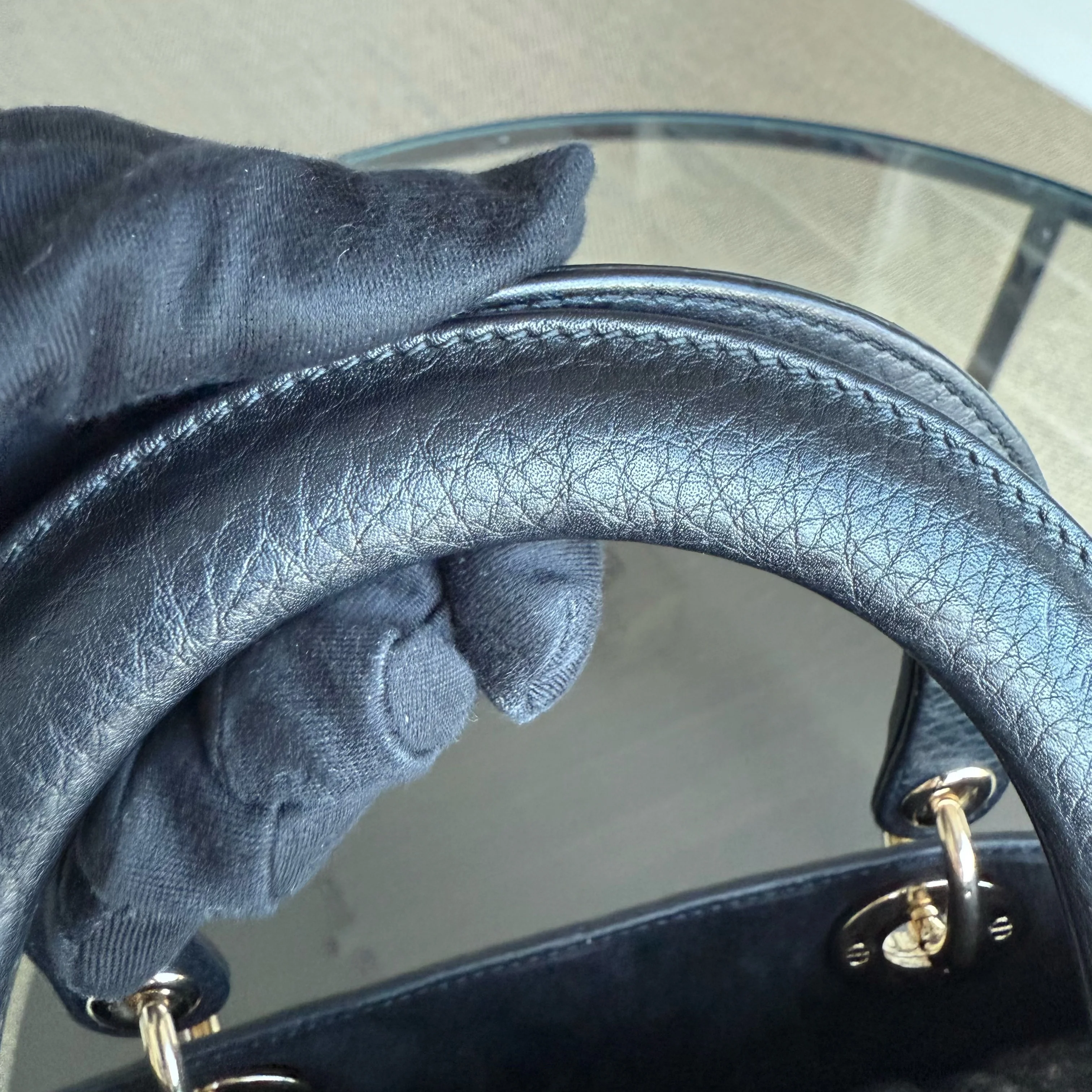 Dior Lady Medium Flap - Cannage Calfskin Black Gold Hardware