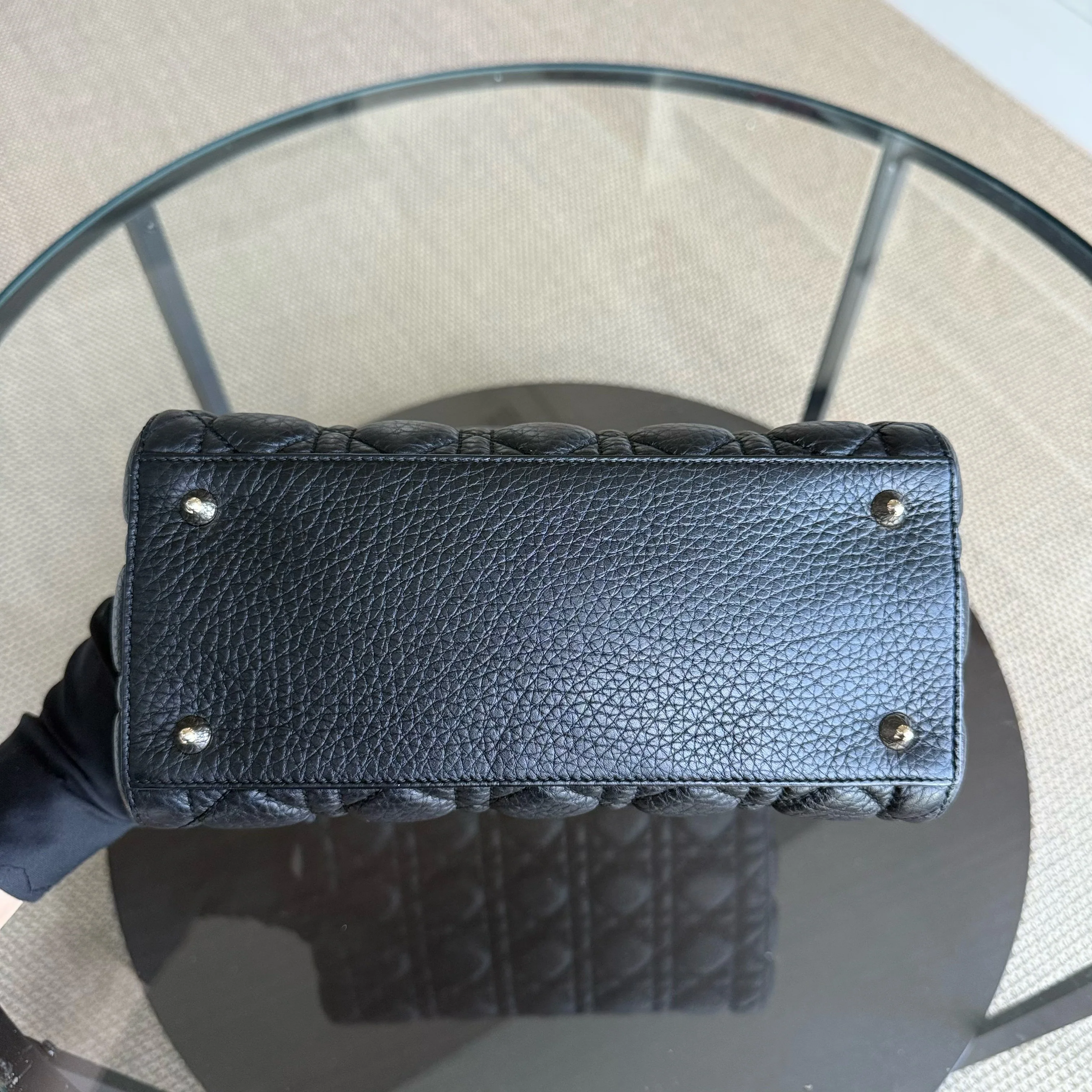 Dior Lady Medium Flap - Cannage Calfskin Black Gold Hardware