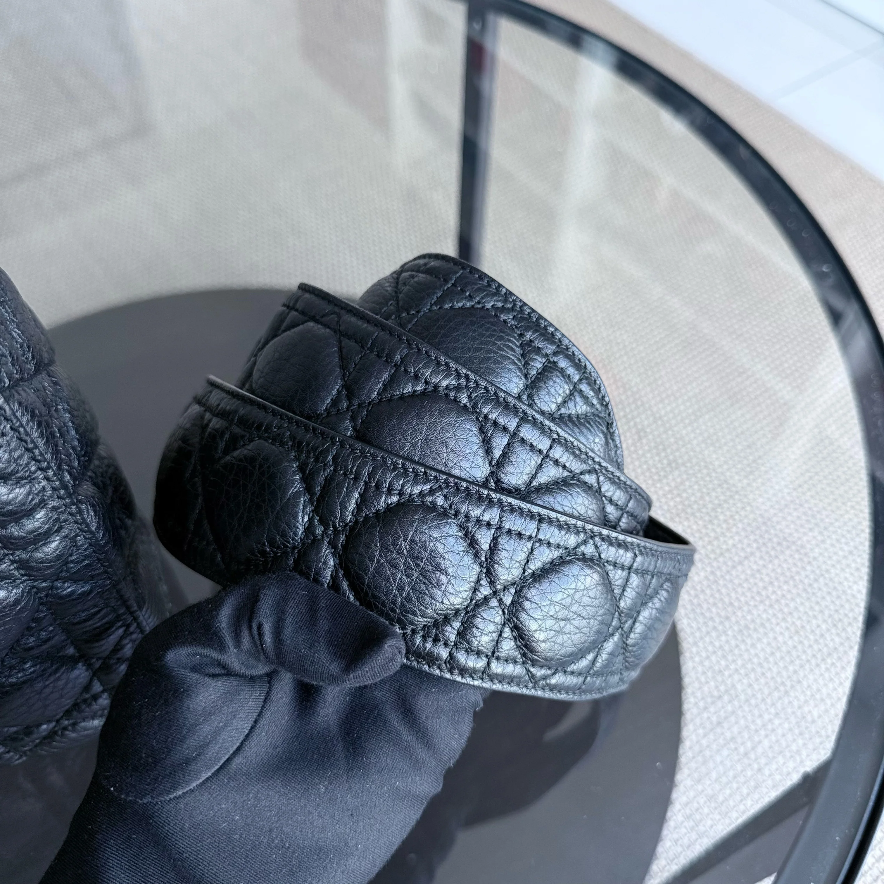 Dior Lady Medium Flap - Cannage Calfskin Black Gold Hardware