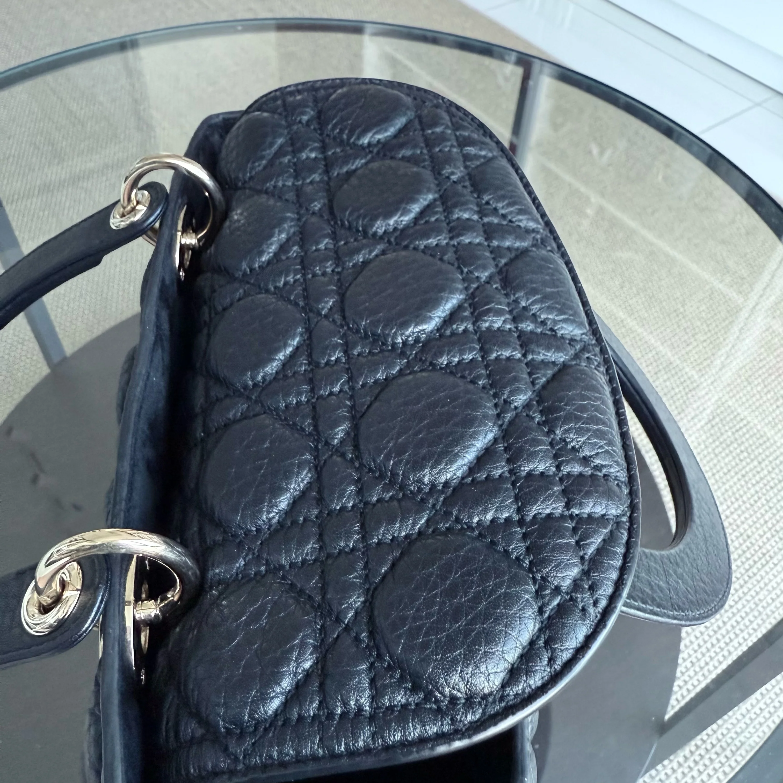 Dior Lady Medium Flap - Cannage Calfskin Black Gold Hardware