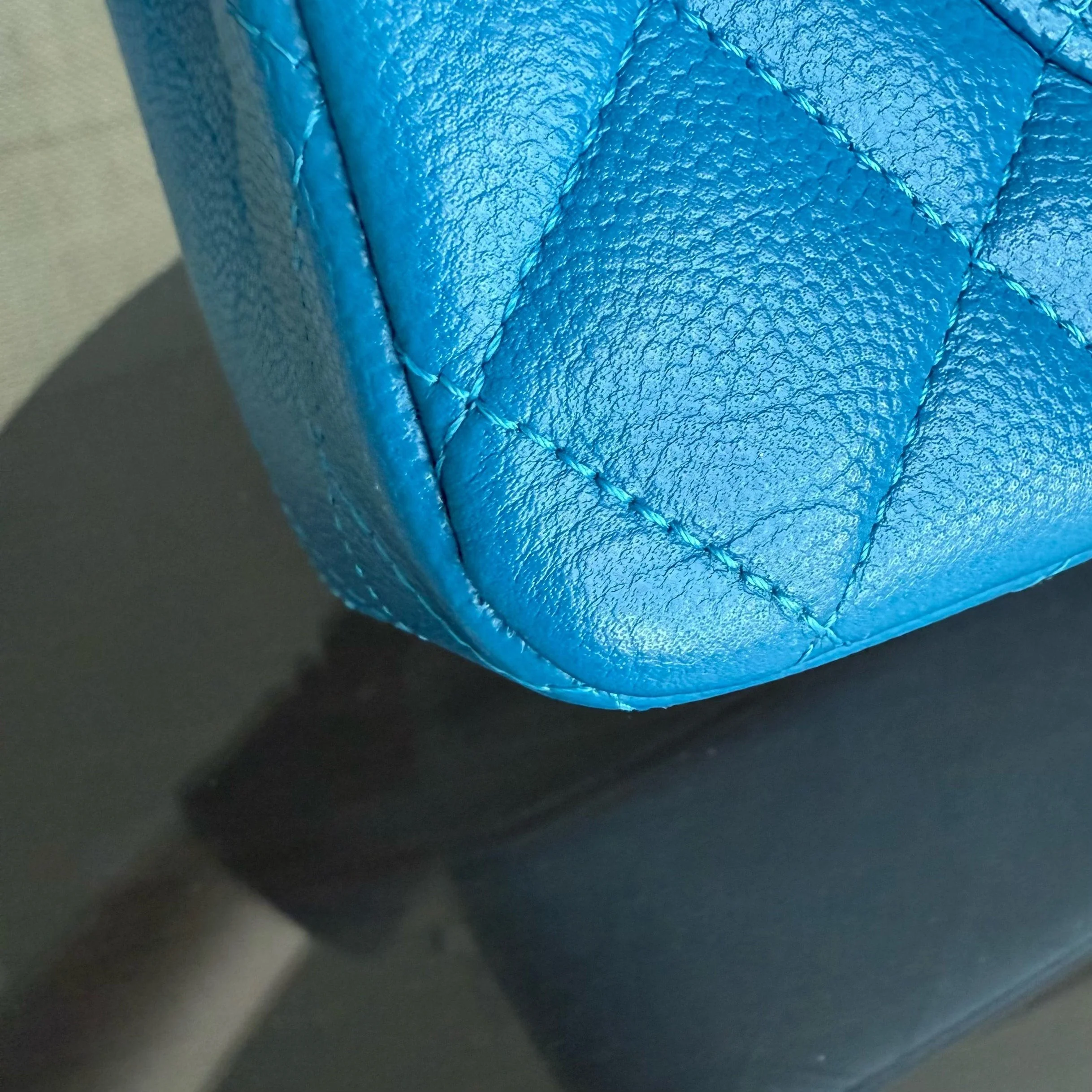 Chanel Classic Flap Small - Caviar Quilted Grained Calfskin Blue Gold Hardware Series 30