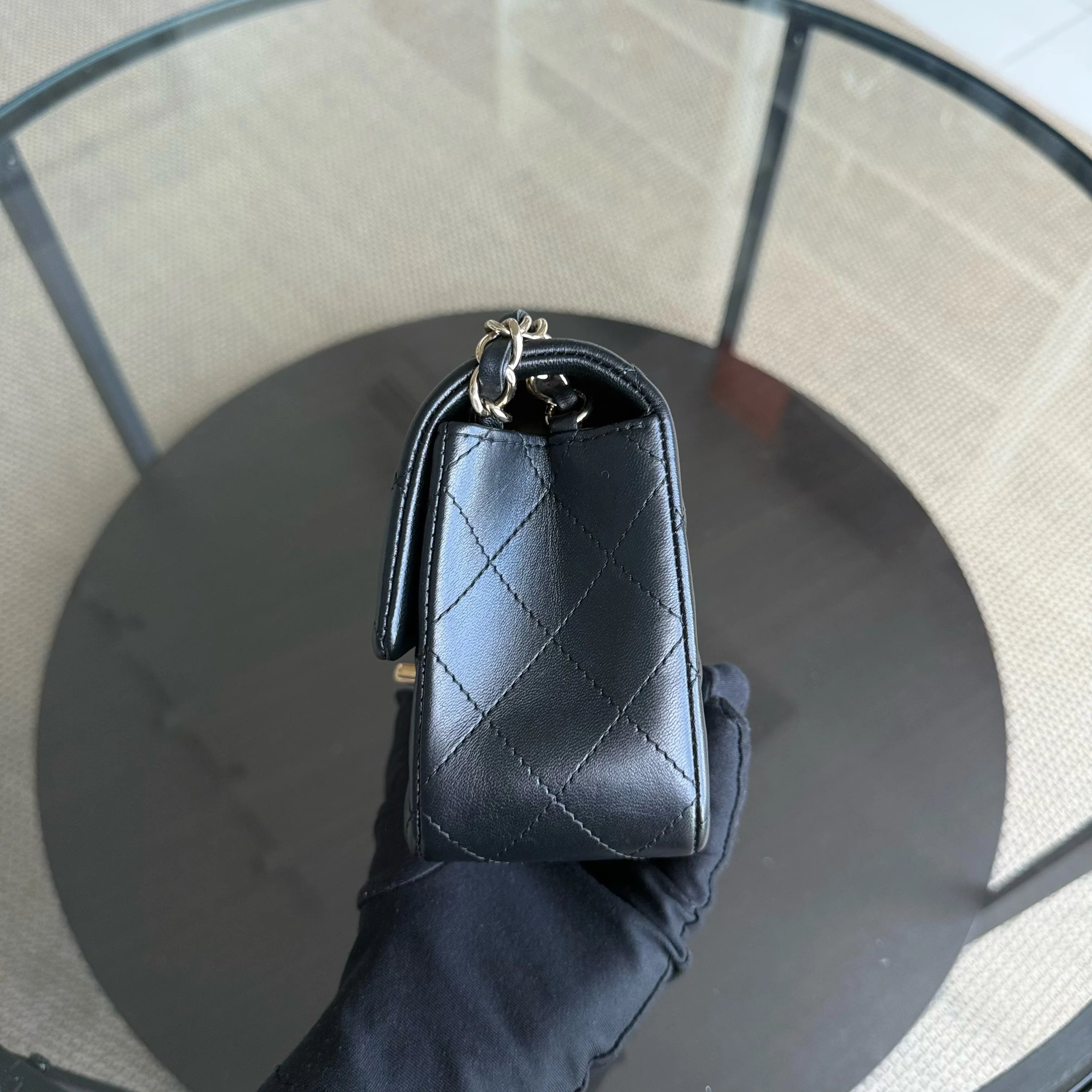 Chanel Classic Flap Mini - Quilted Lambskin Black Gold Hardware Series 26