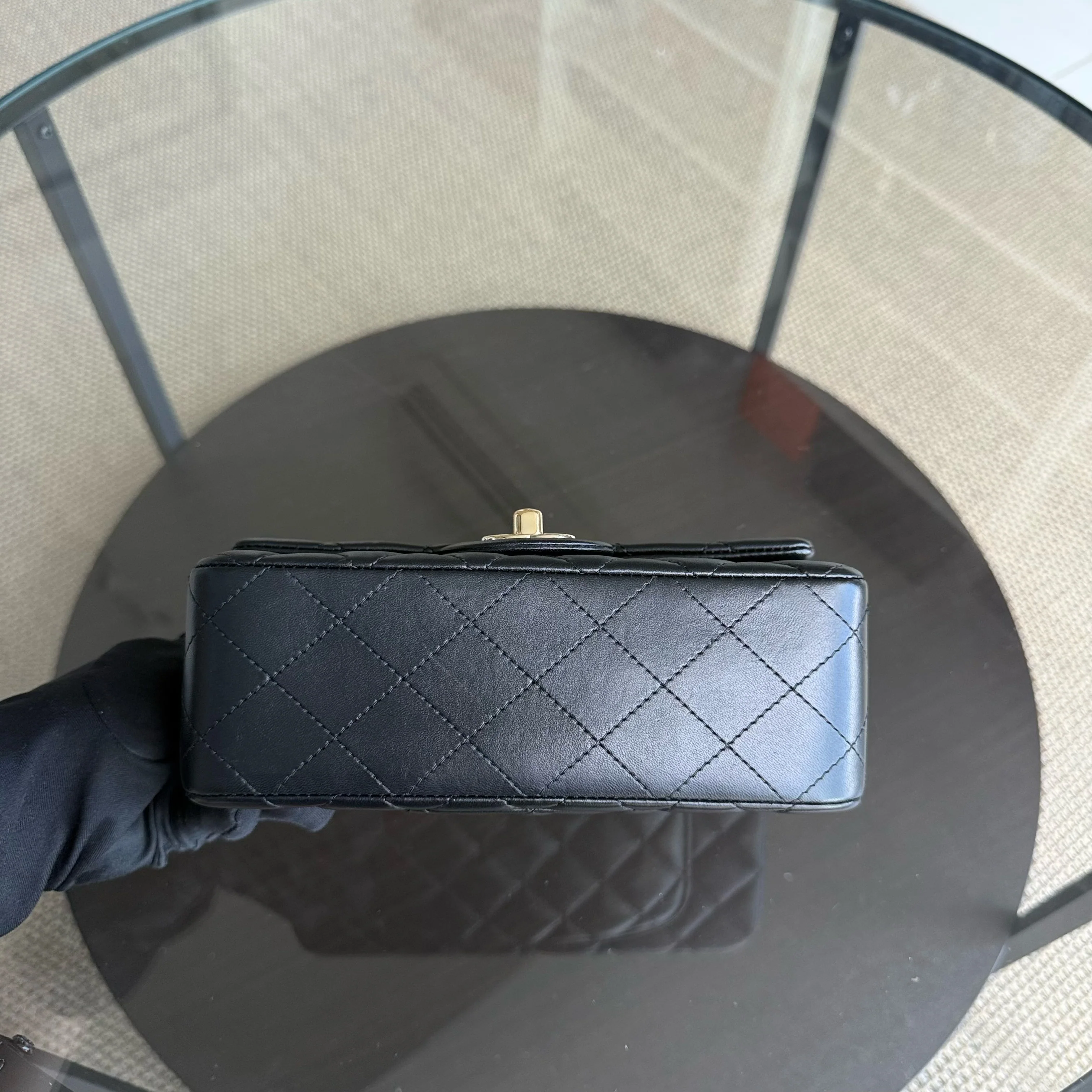 Chanel Classic Flap Mini - Quilted Lambskin Black Gold Hardware Series 26