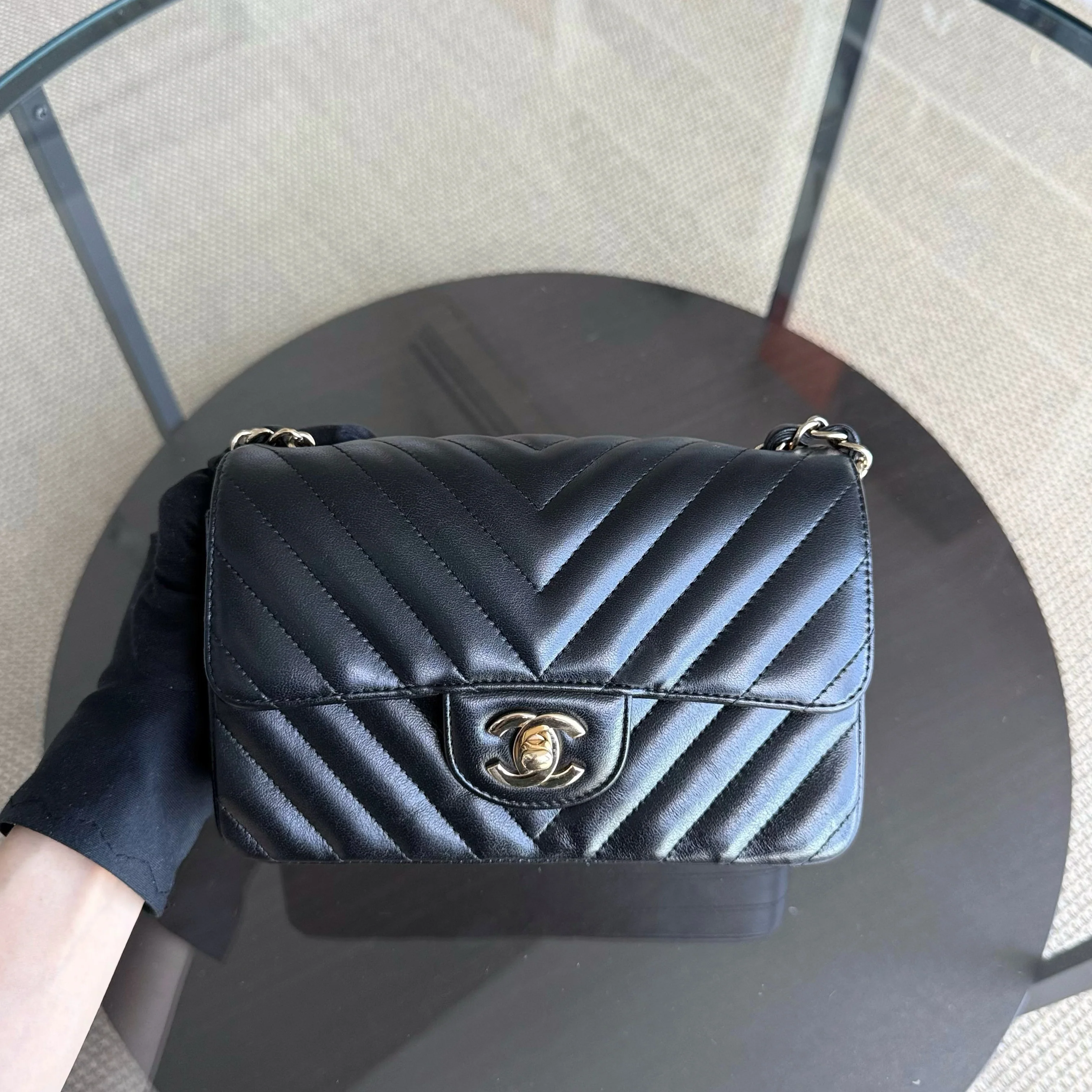 Chanel Classic Flap Mini - Quilted Lambskin Black Gold Hardware Series 26