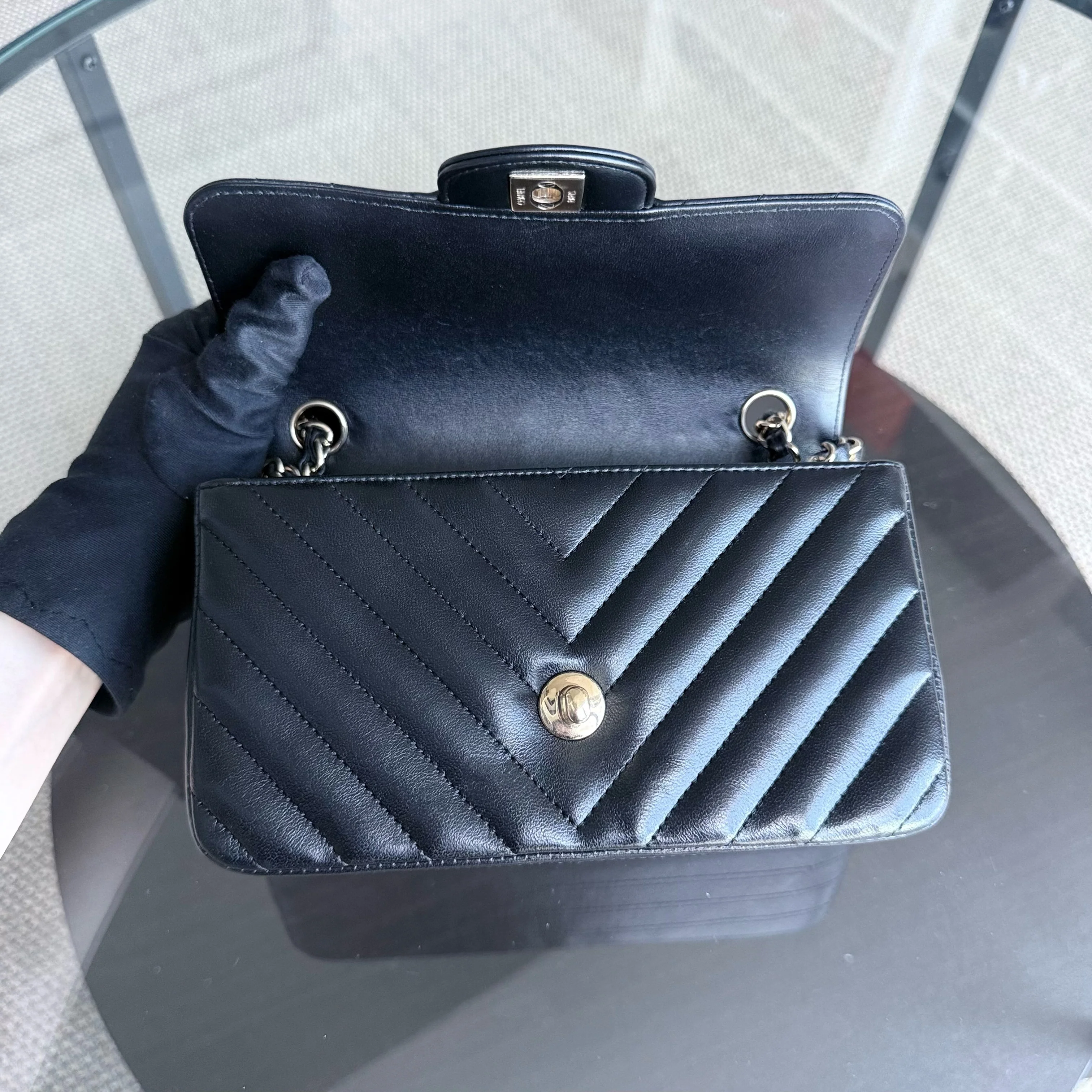 Chanel Classic Flap Mini - Quilted Lambskin Black Gold Hardware Series 26