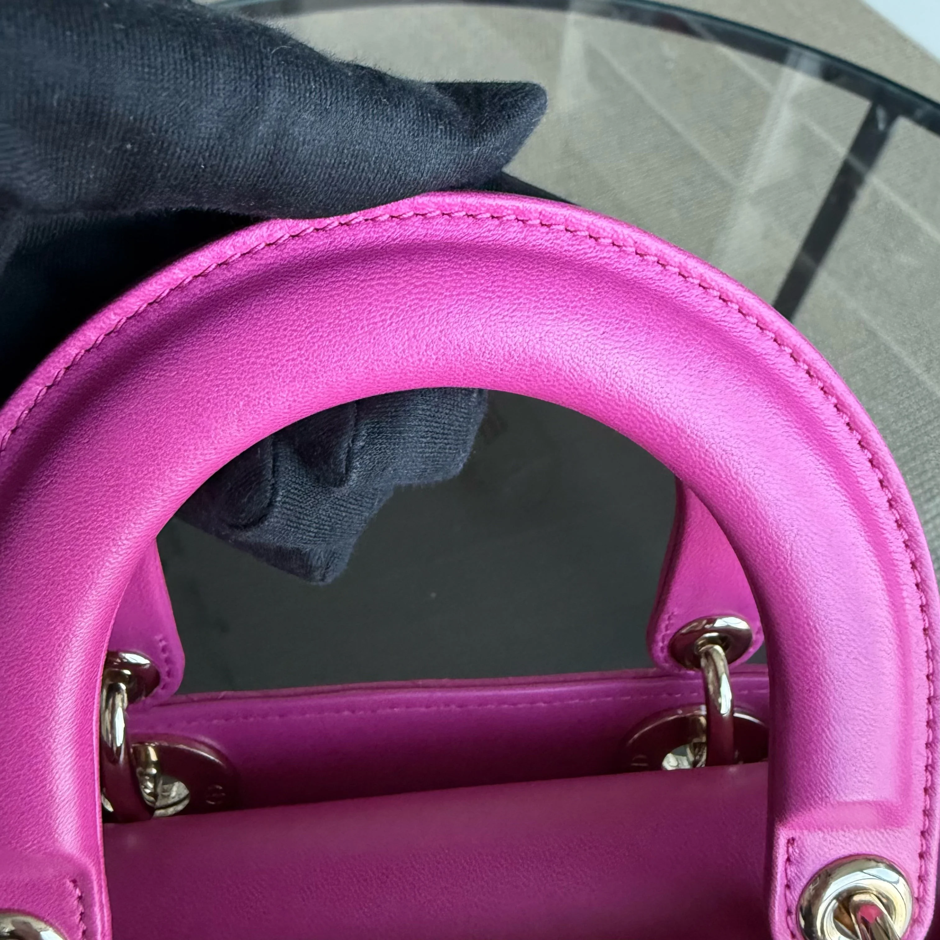 Dior Lady Small Flap - Cannage Lambskin Barbie Pink Gold Hardware