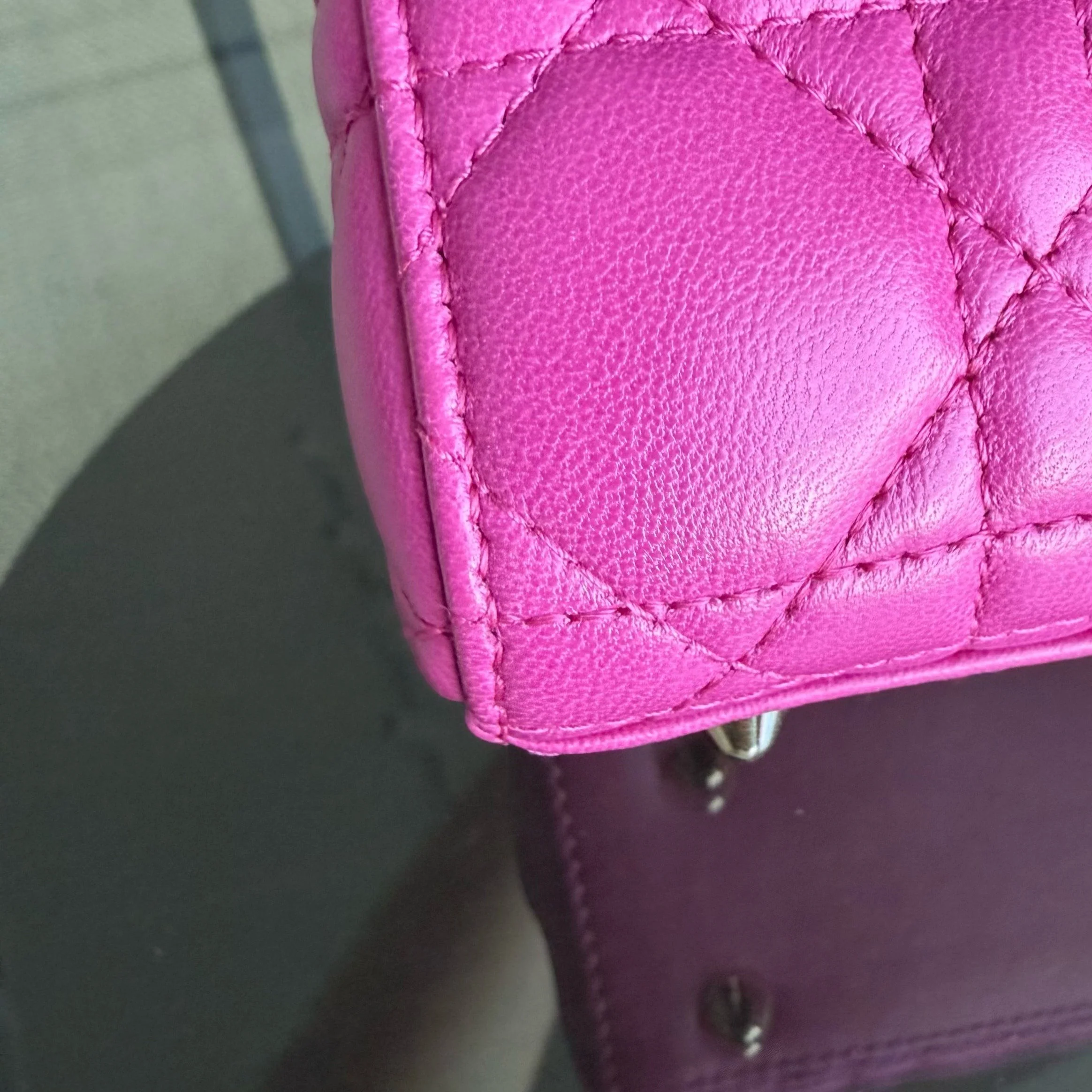 Dior Lady Small Flap - Cannage Lambskin Barbie Pink Gold Hardware