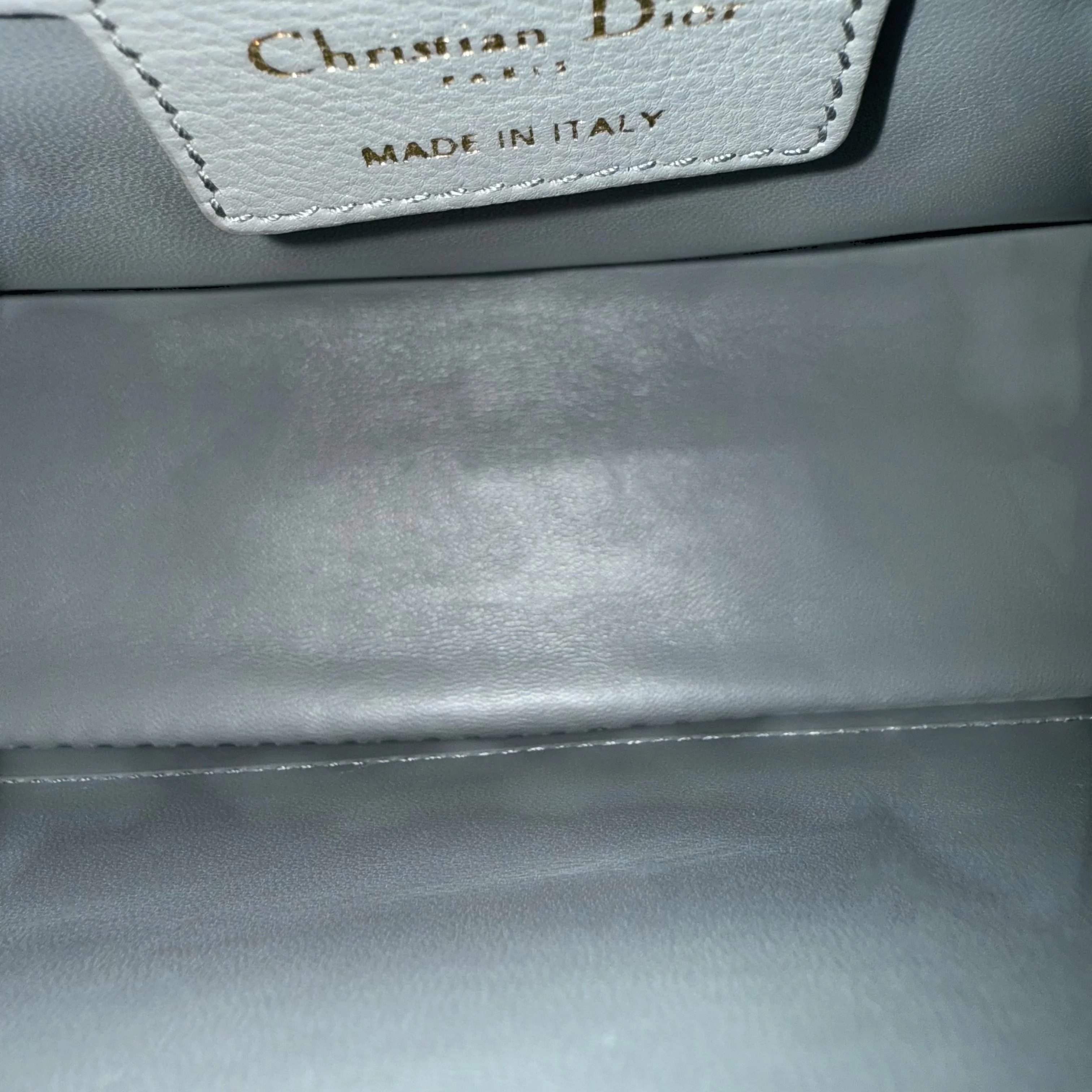 Dior Caro Medium - Cannage Grained Calfskin Grey Gray Gold Hardware
