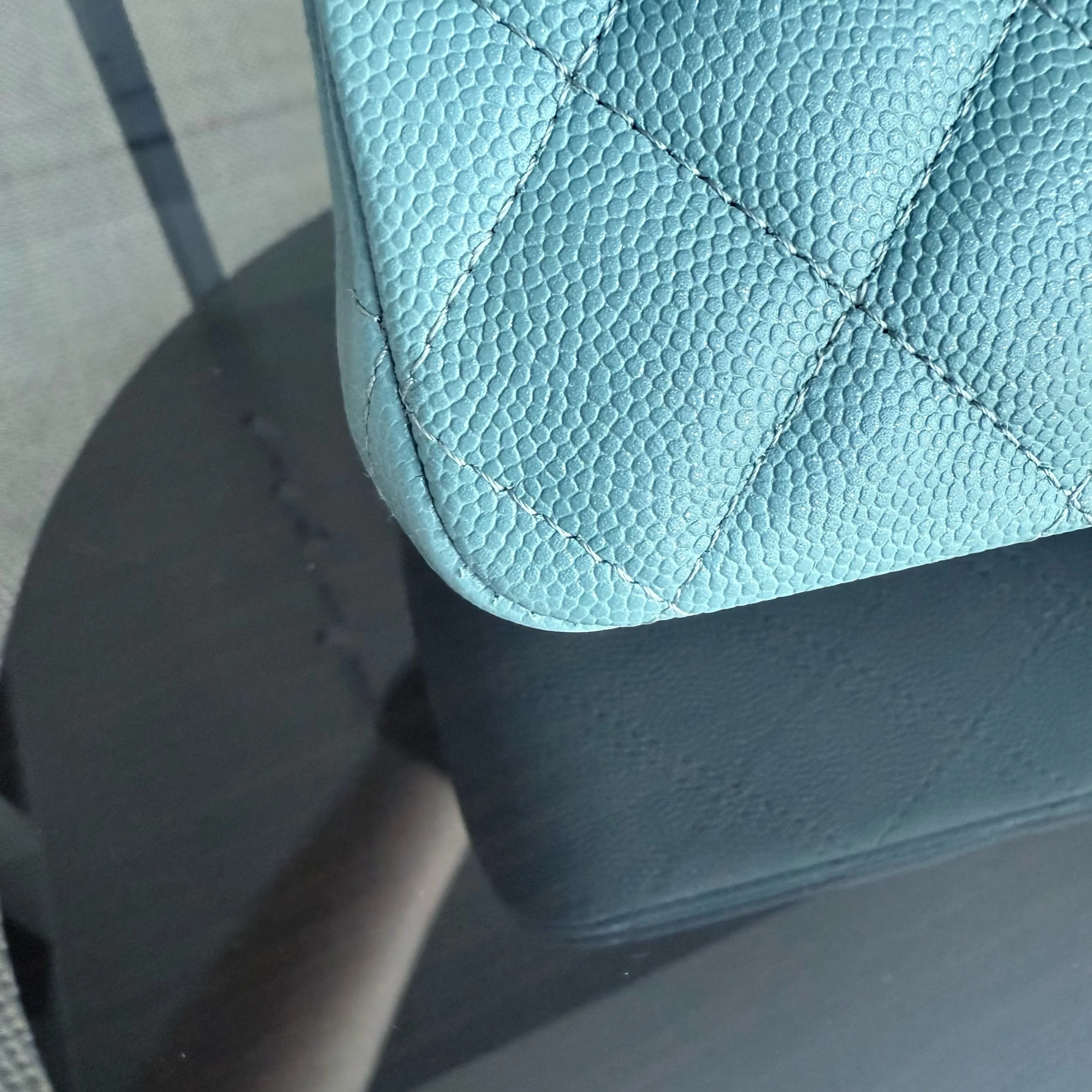 Chanel Classic Flap Medium - Caviar 25CM Quilted Light Blue Gold Hardware Series 25