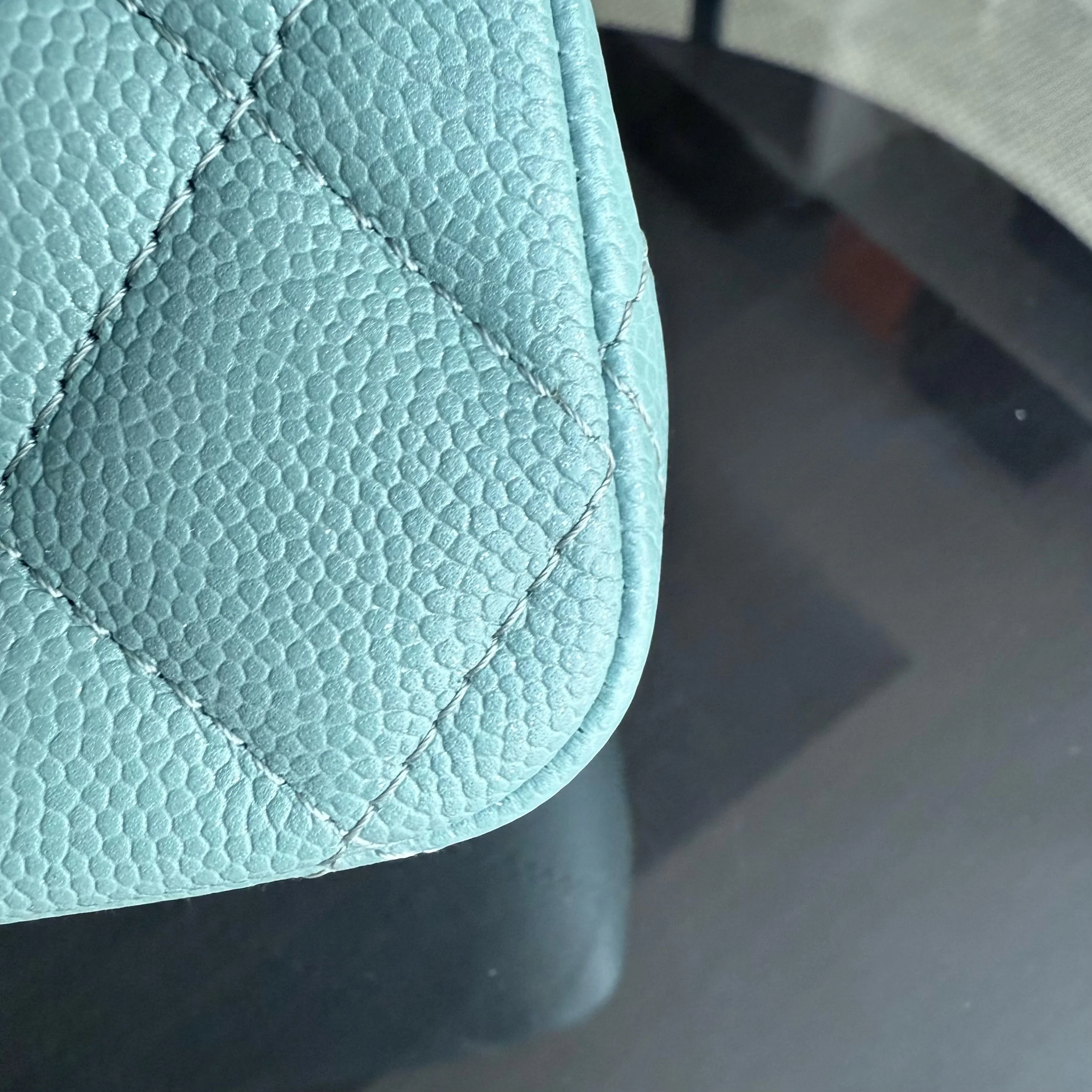 Chanel Classic Flap Medium - Caviar 25CM Quilted Light Blue Gold Hardware Series 25
