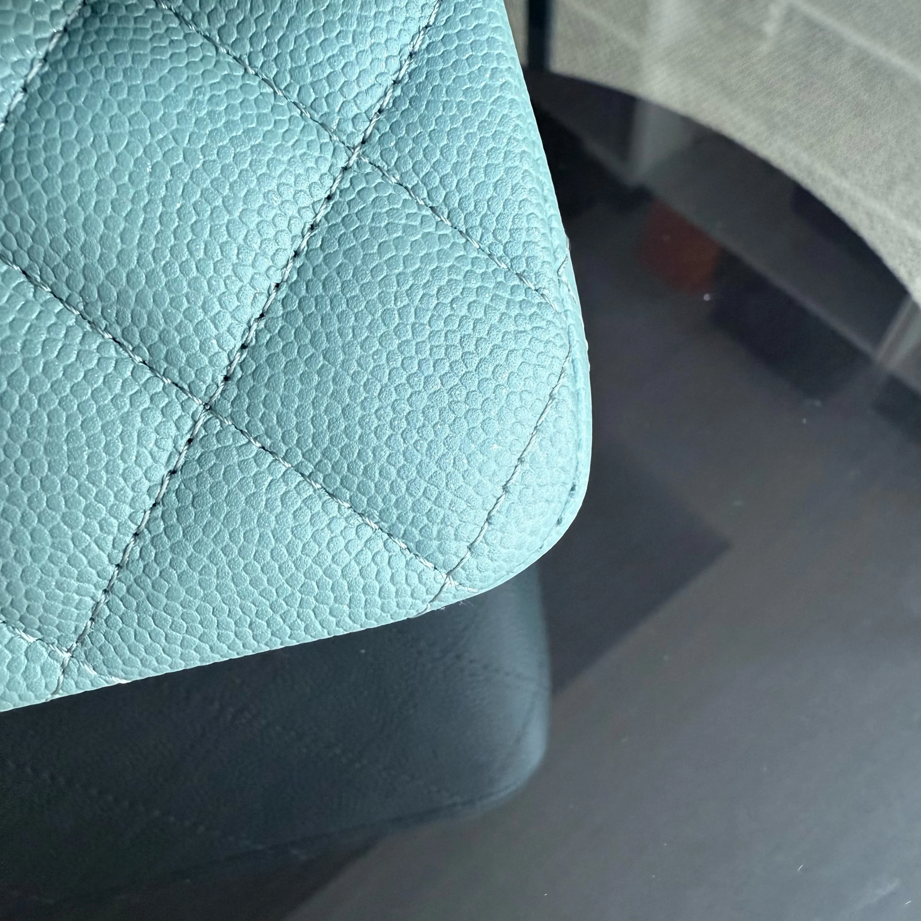 Chanel Classic Flap Medium - Caviar 25CM Quilted Light Blue Gold Hardware Series 25