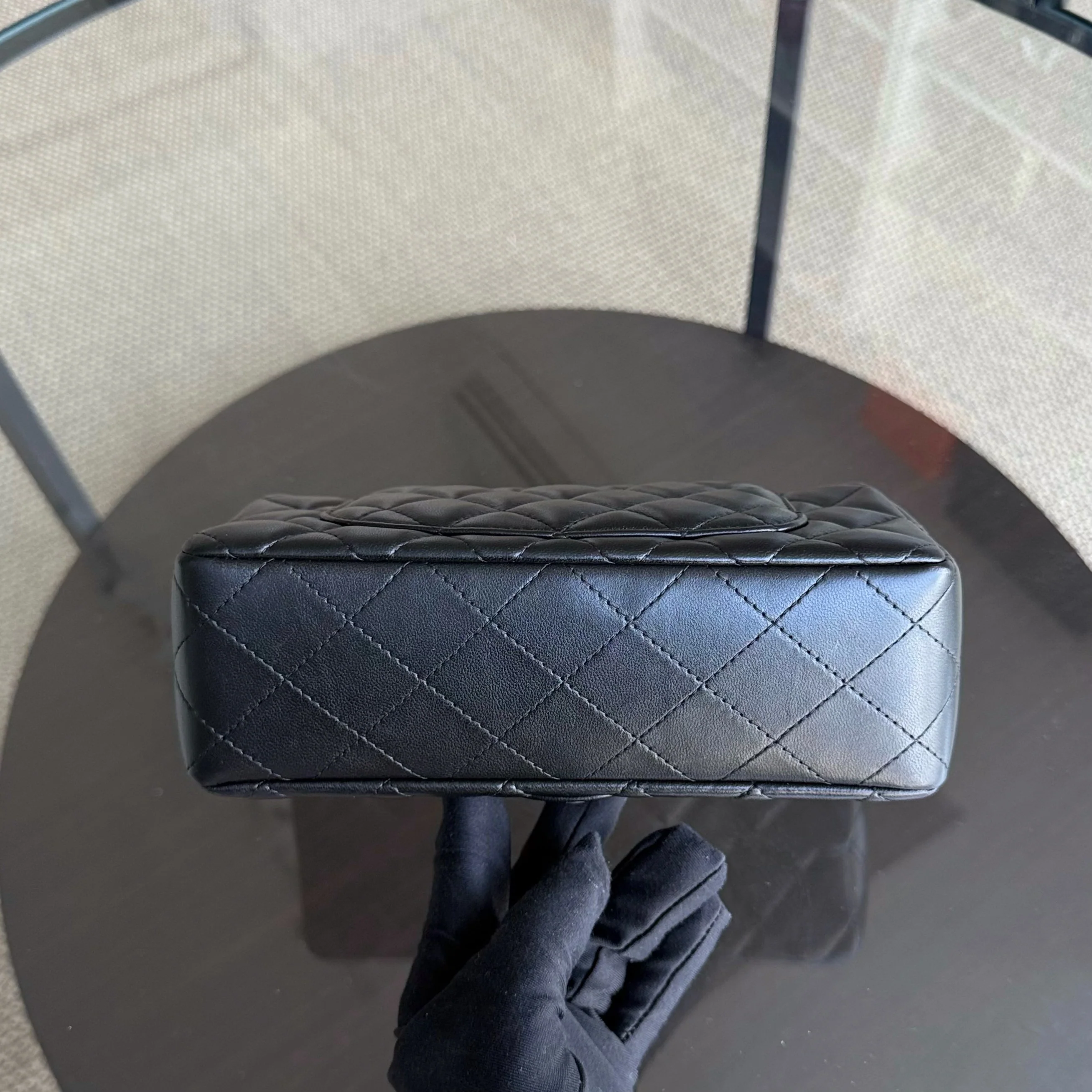 Chanel Classic Flap Mini Rectangle - Quilted Lambskin Black Silver Hardware Series 30