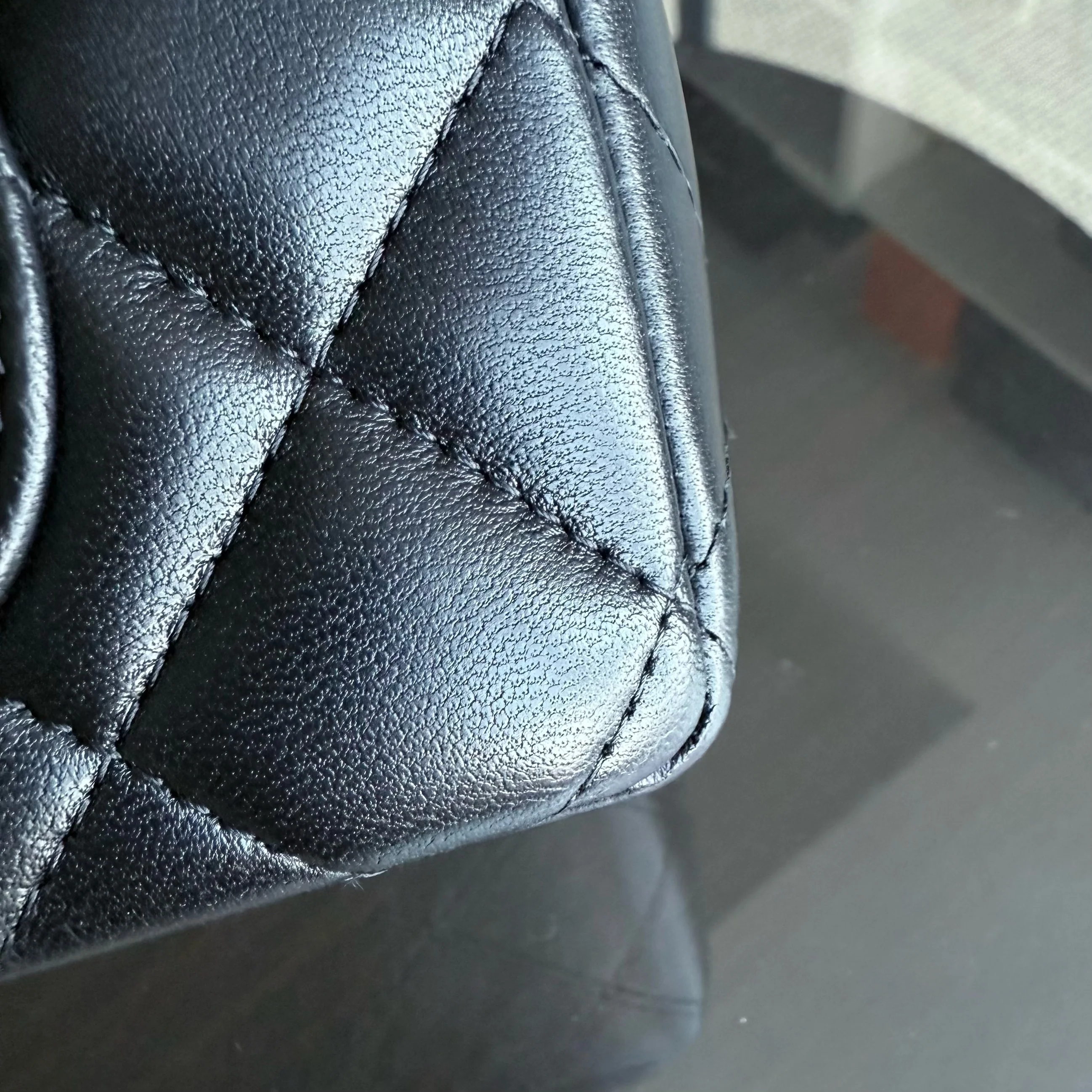 Chanel Classic Flap Mini Rectangle - Quilted Lambskin Black Silver Hardware Series 30