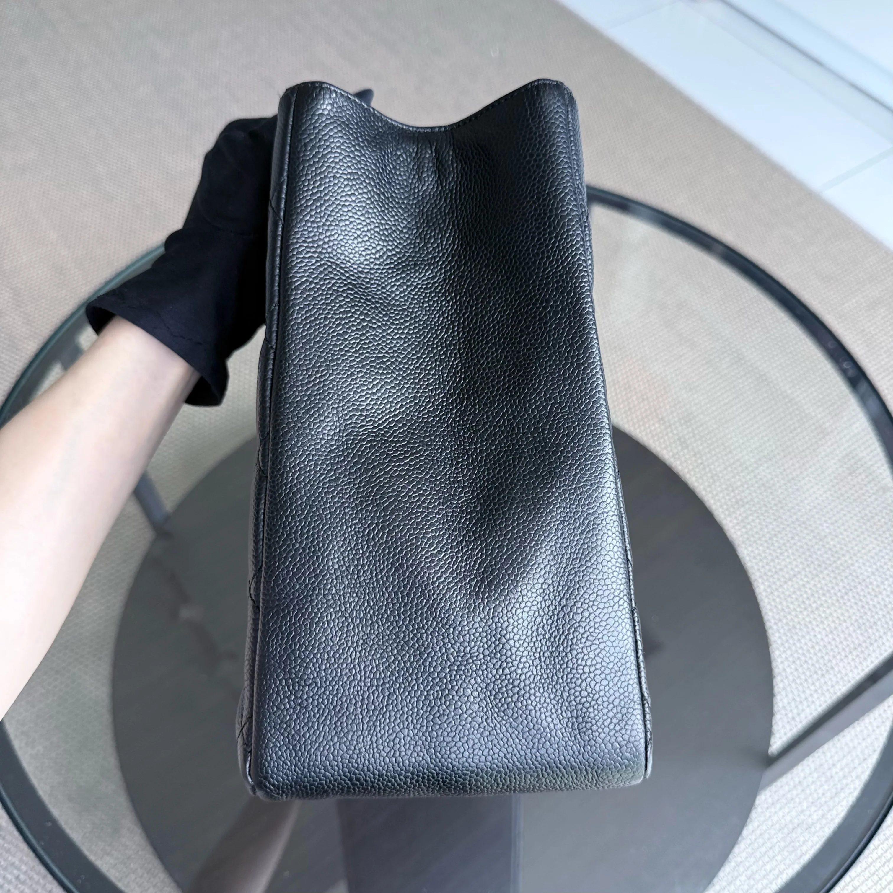 Chanel GST Grand Shopping Tote - Caviar Quilted Grained Calfskin Black Gold Hardware Series 11