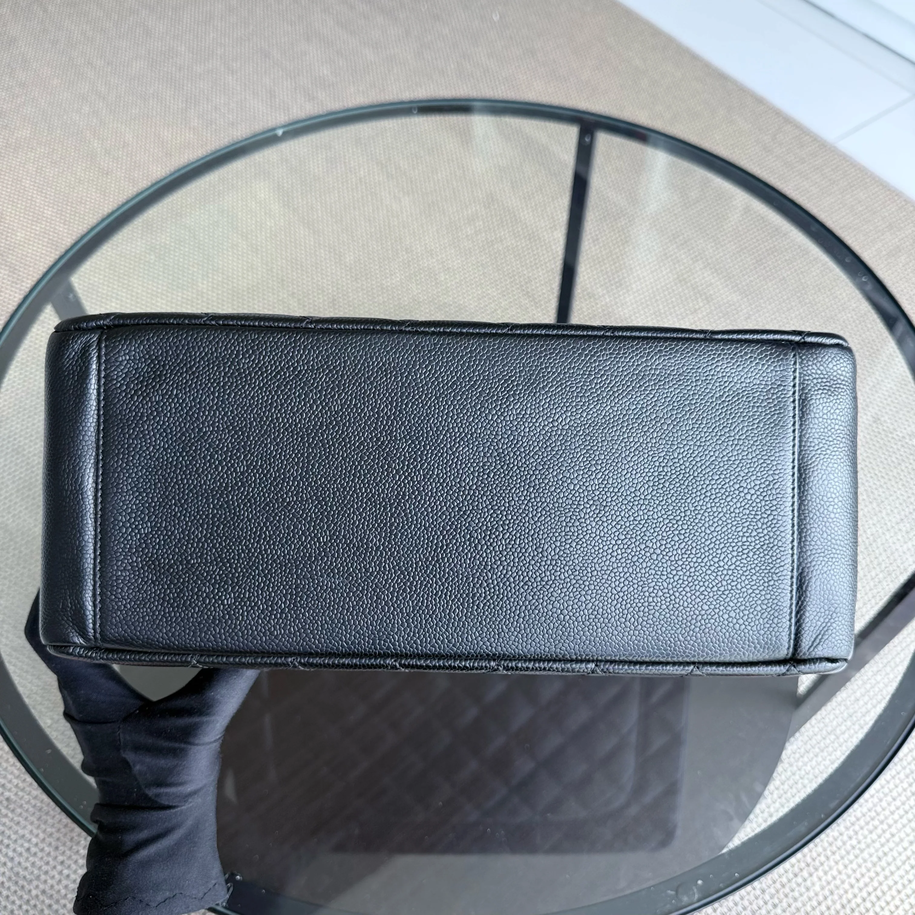 Chanel GST Grand Shopping Tote - Caviar Quilted Grained Calfskin Black Gold Hardware Series 11