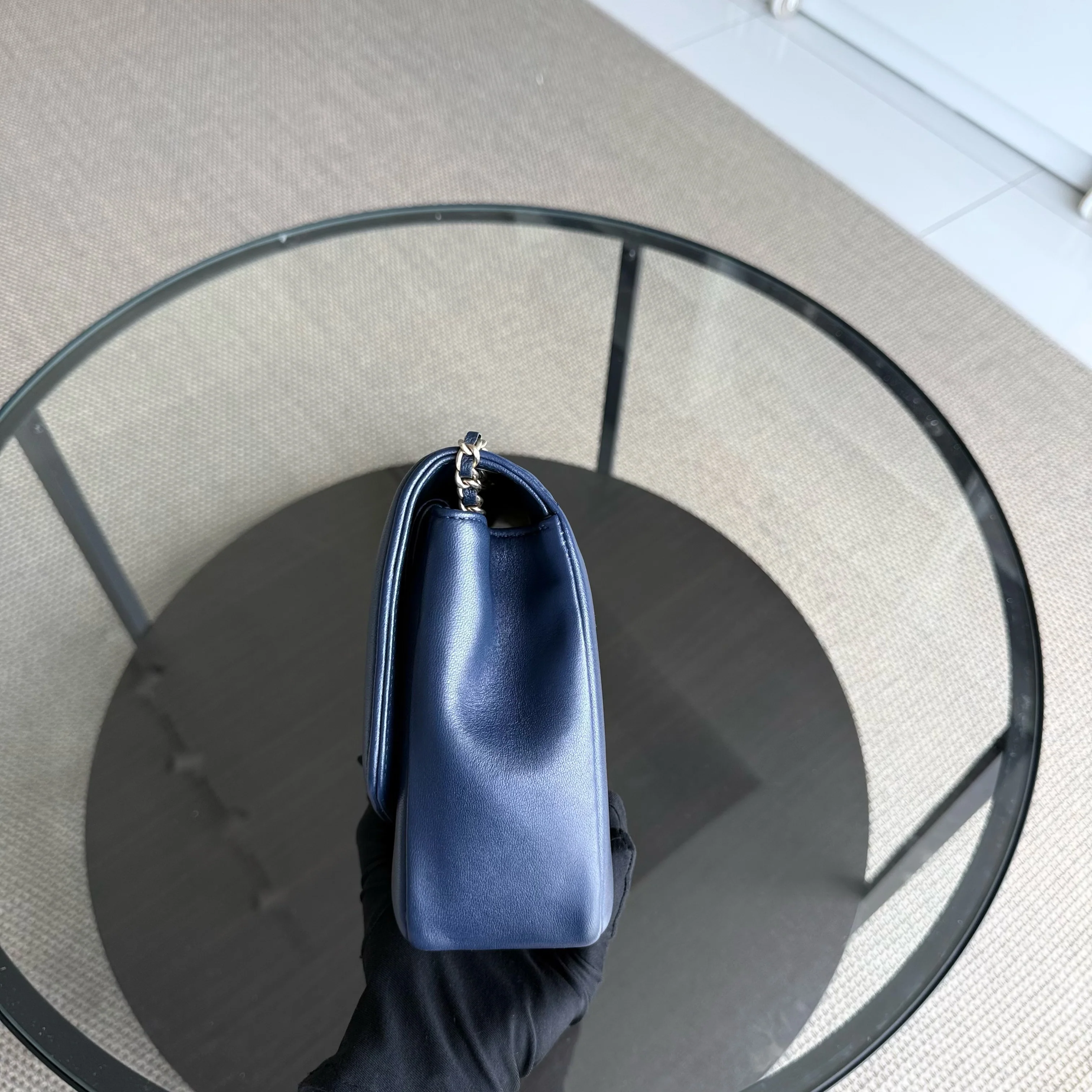 Chanel Diana Reissue - Quilted Lambskin 28CM Dark Navy Blue Gold Hardware Series 20