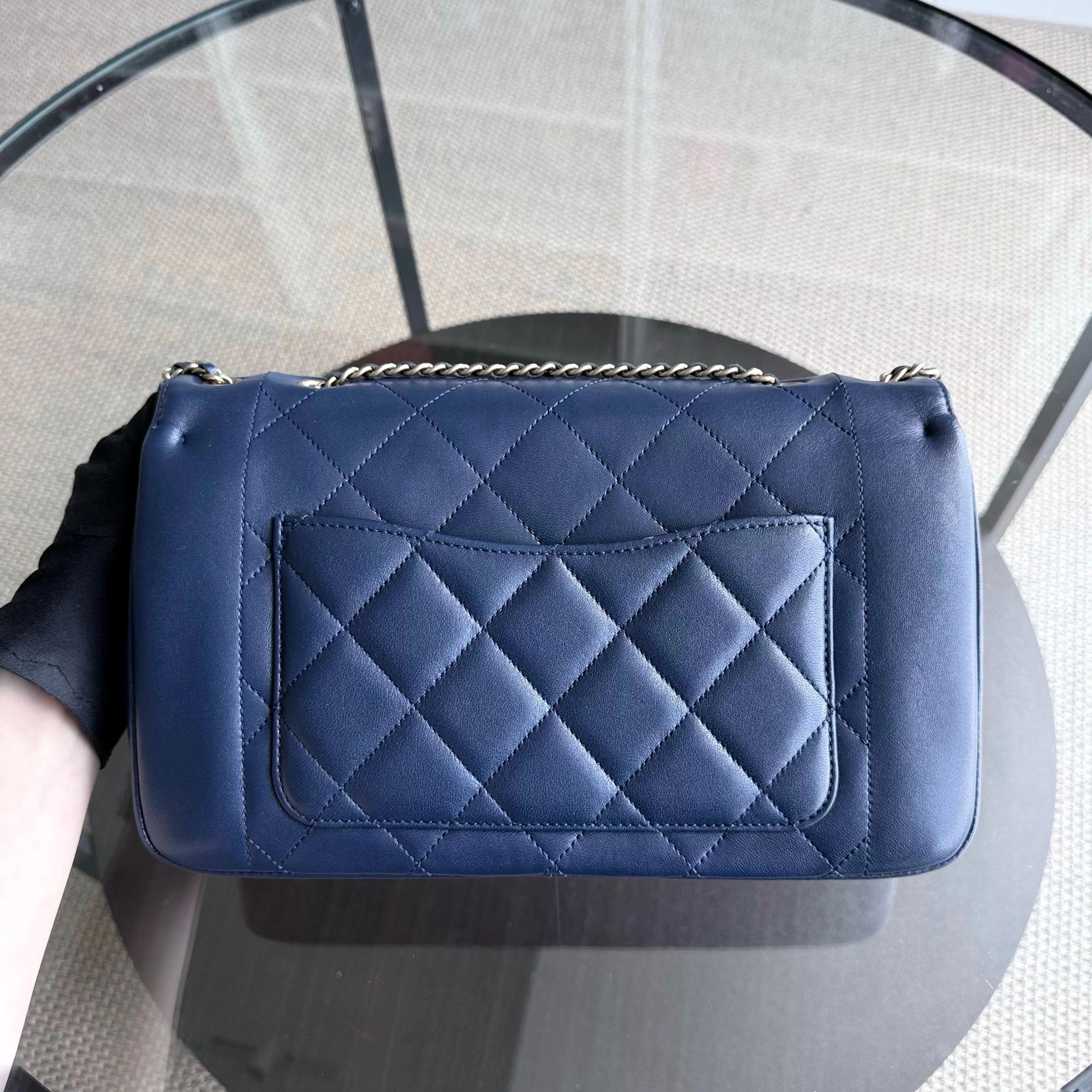 Chanel Diana Reissue - Quilted Lambskin 28CM Dark Navy Blue Gold Hardware Series 20