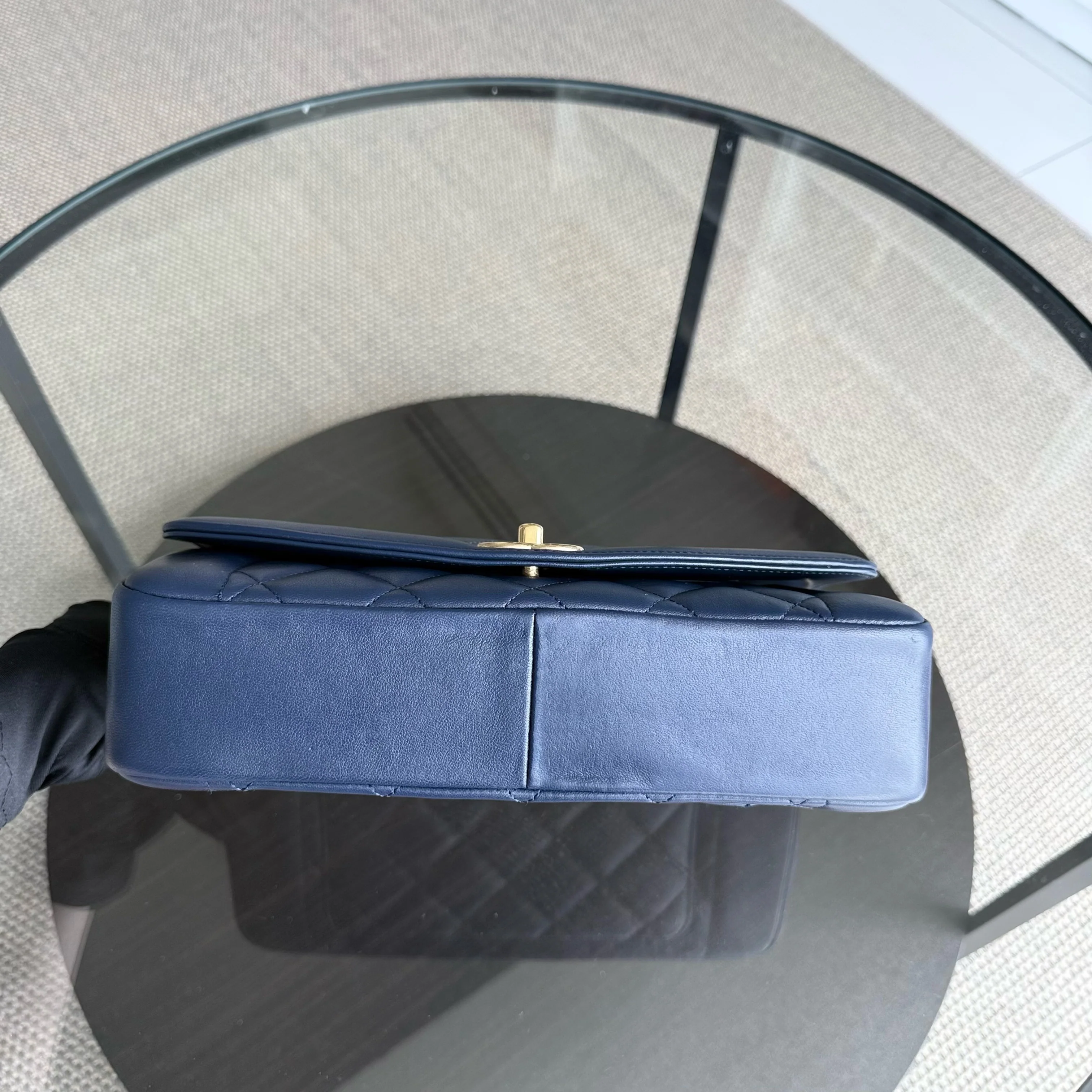 Chanel Diana Reissue - Quilted Lambskin 28CM Dark Navy Blue Gold Hardware Series 20